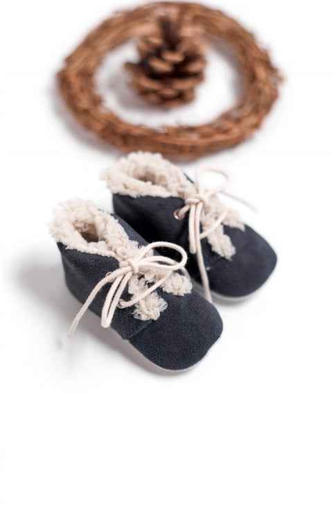Shoes - Navy shoes with sherpa - Over The Moon