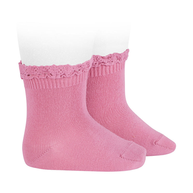 Short socks with lace edge - Cóndor