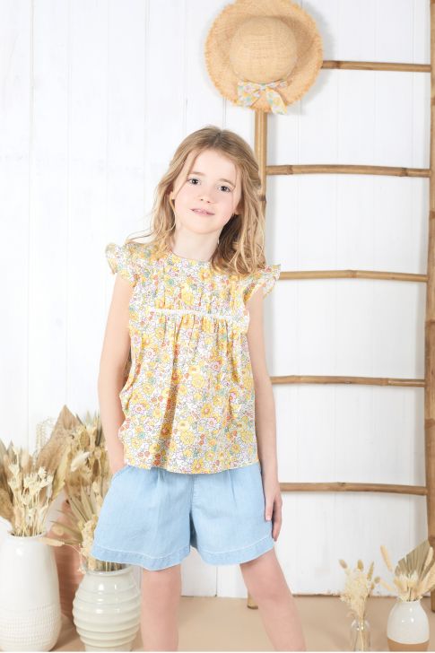 Shorts - Bleached chambray twill - Tartine Et Chocolat