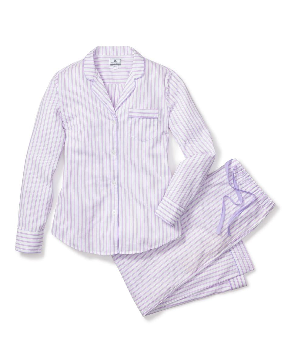 Lavender French Ticking Pyjama Set - Petite Plume