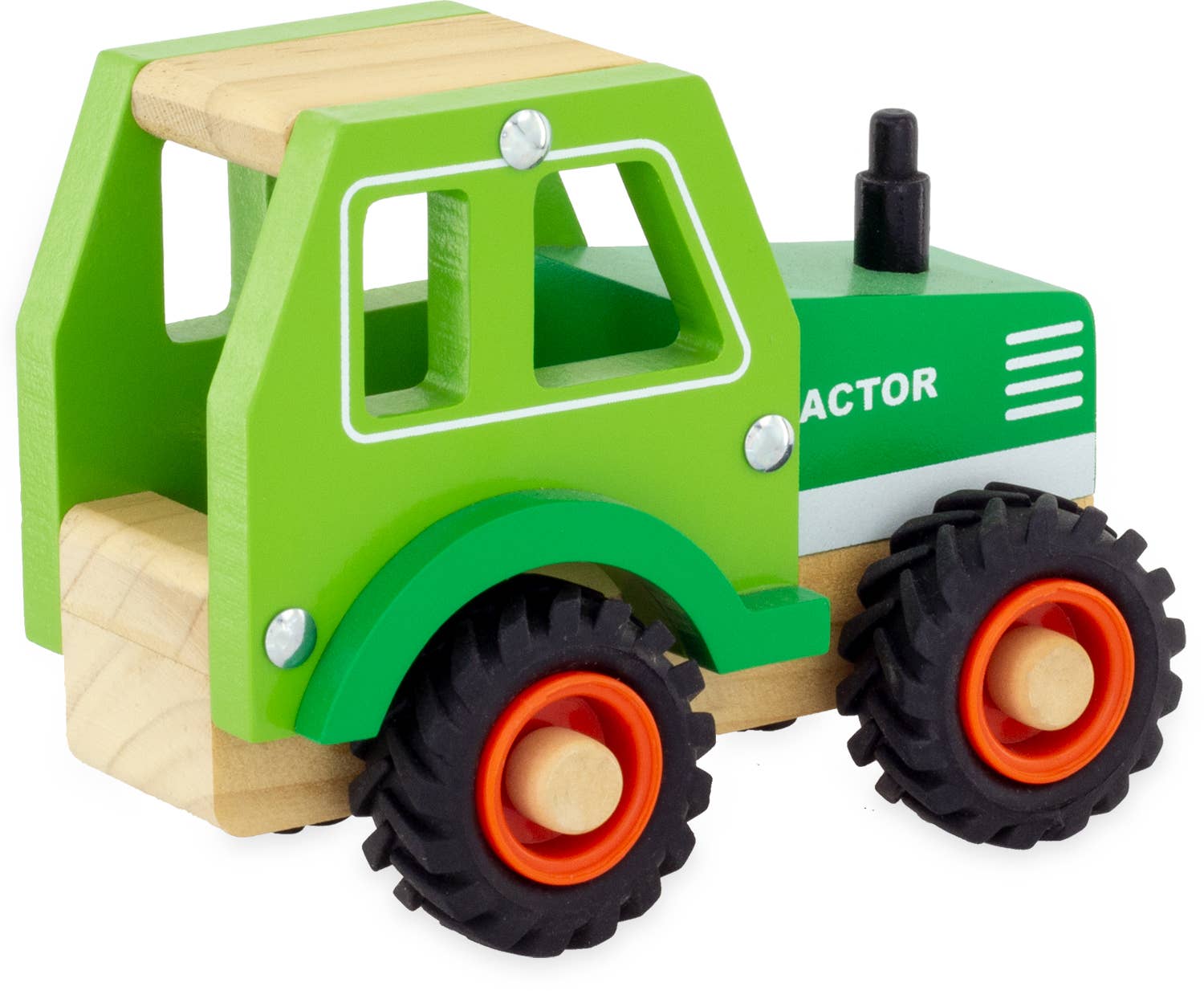 Holzspielzeug: Grüner Traktor