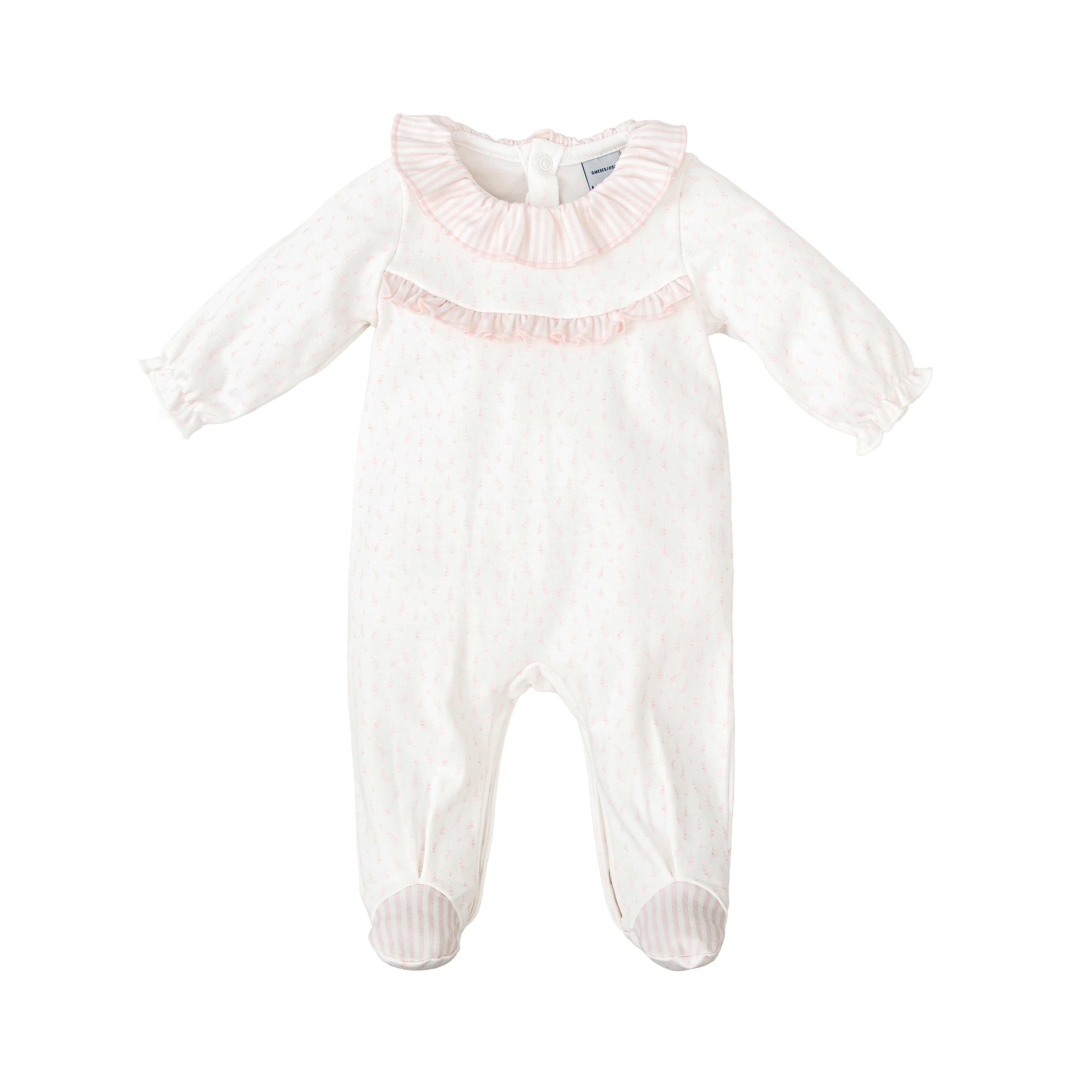 Babygrow - Pink Fern & Stripes