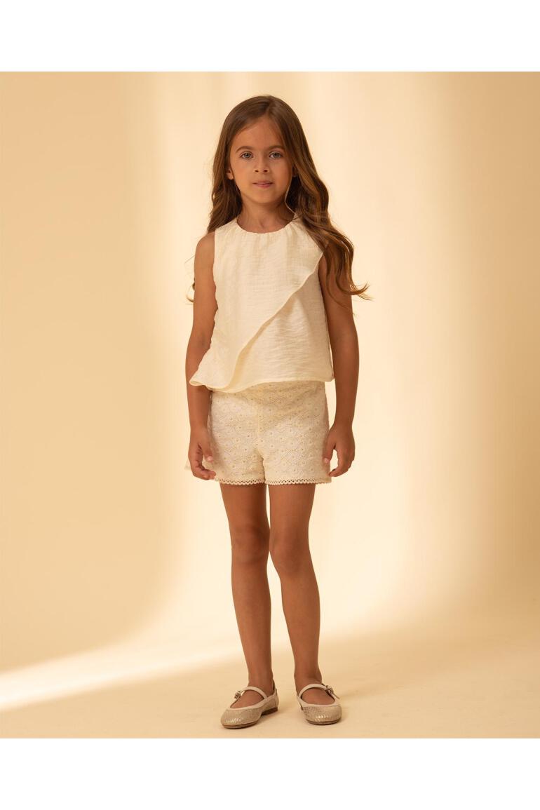 Kurze Hose Set -Broderie Anglaise