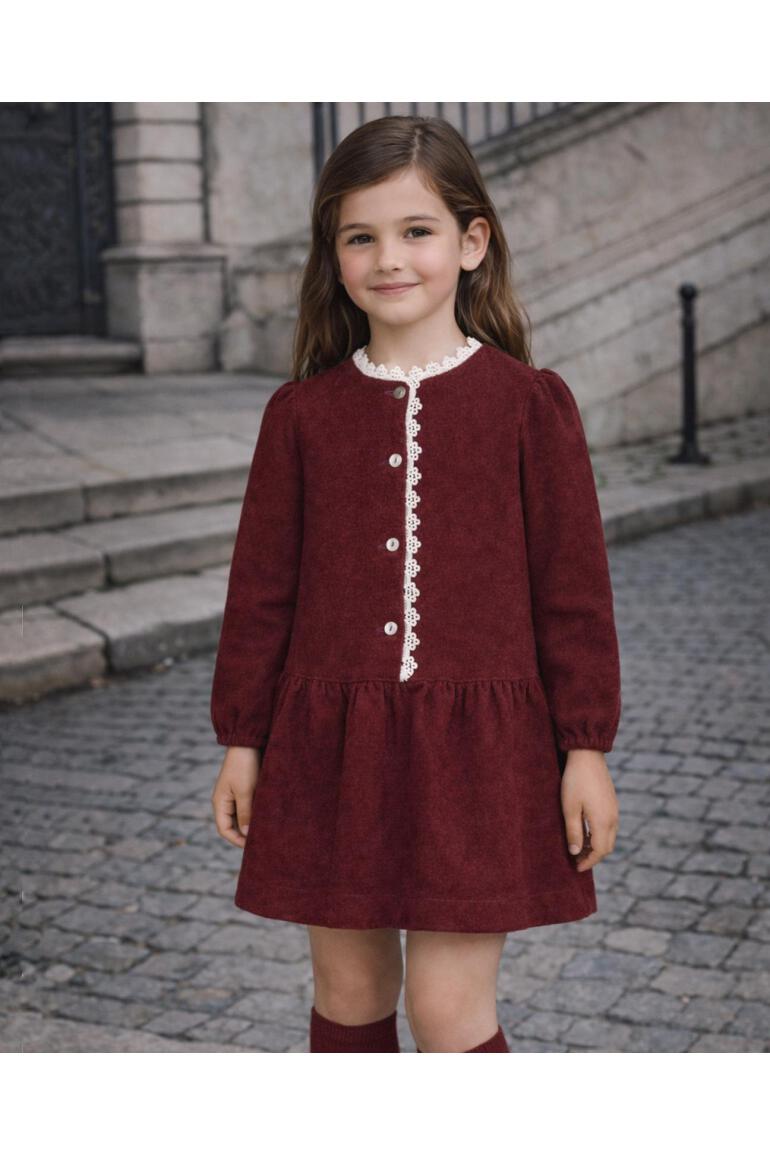 Dress - Burgundy Corduroy Dress
