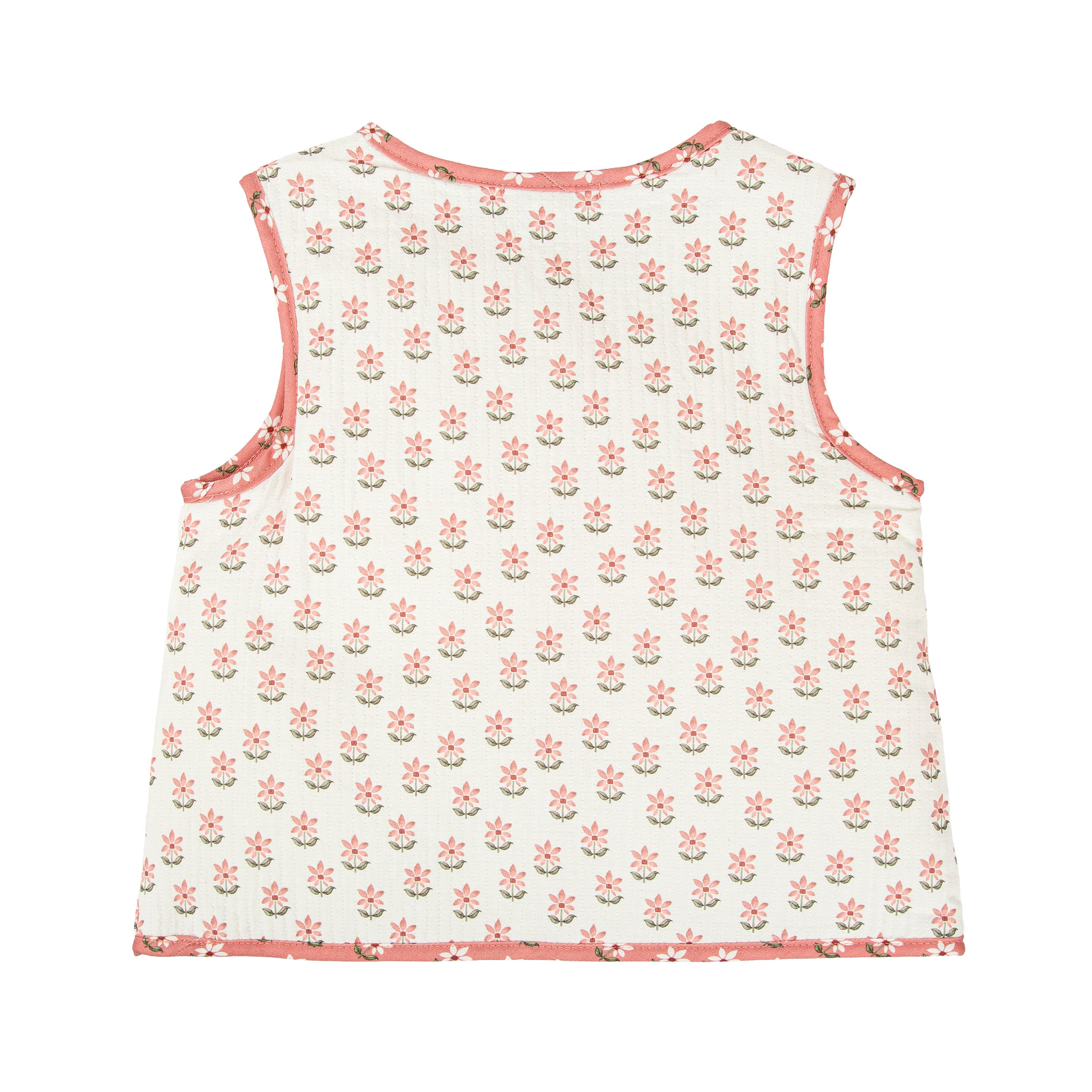 Padded Vest - Coral Daisy