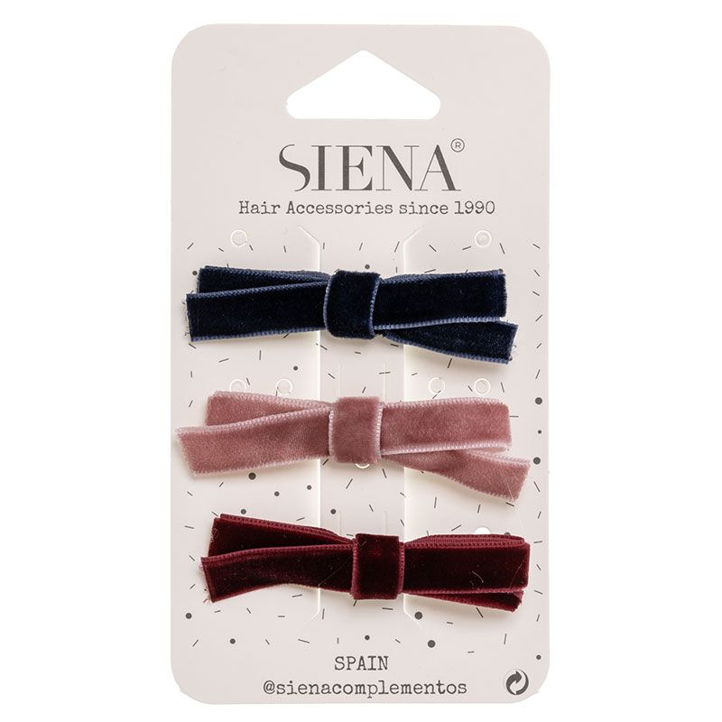 Pack of 3 velvet Hairbows hair clips