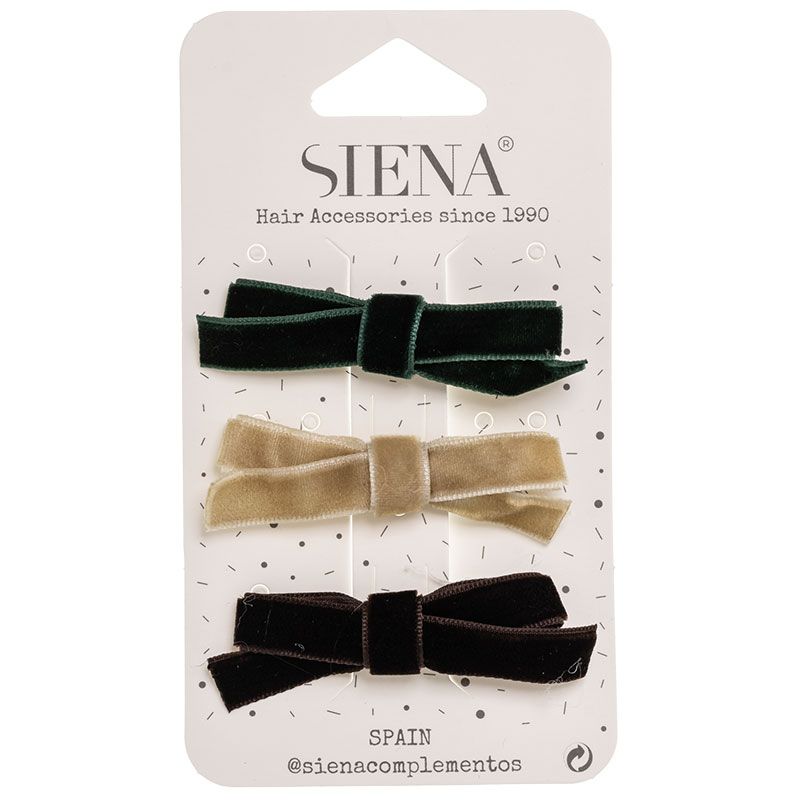 Pack of 3 velvet Hairbows hair clips