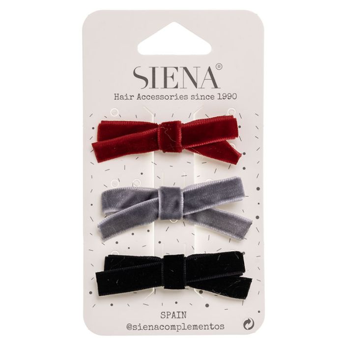 Pack of 3 velvet Hairbows hair clips