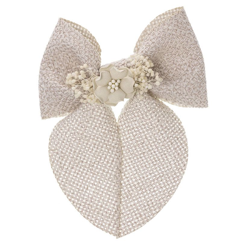 Haarspange – Leinen-Schleife Mini Floral