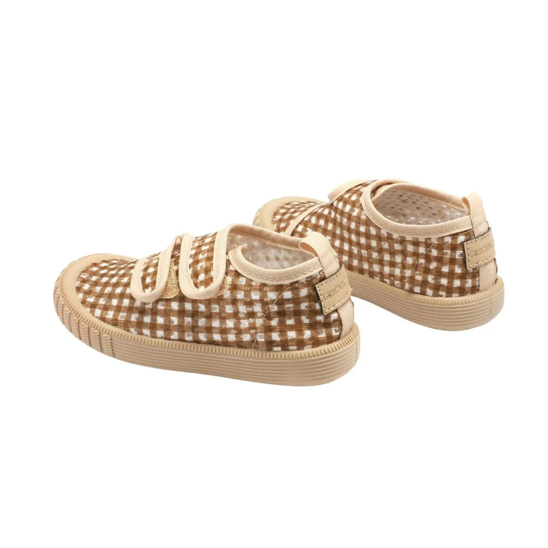 Spielschuhe | Recyceltes Mesh – Siena-Vichy-Muster