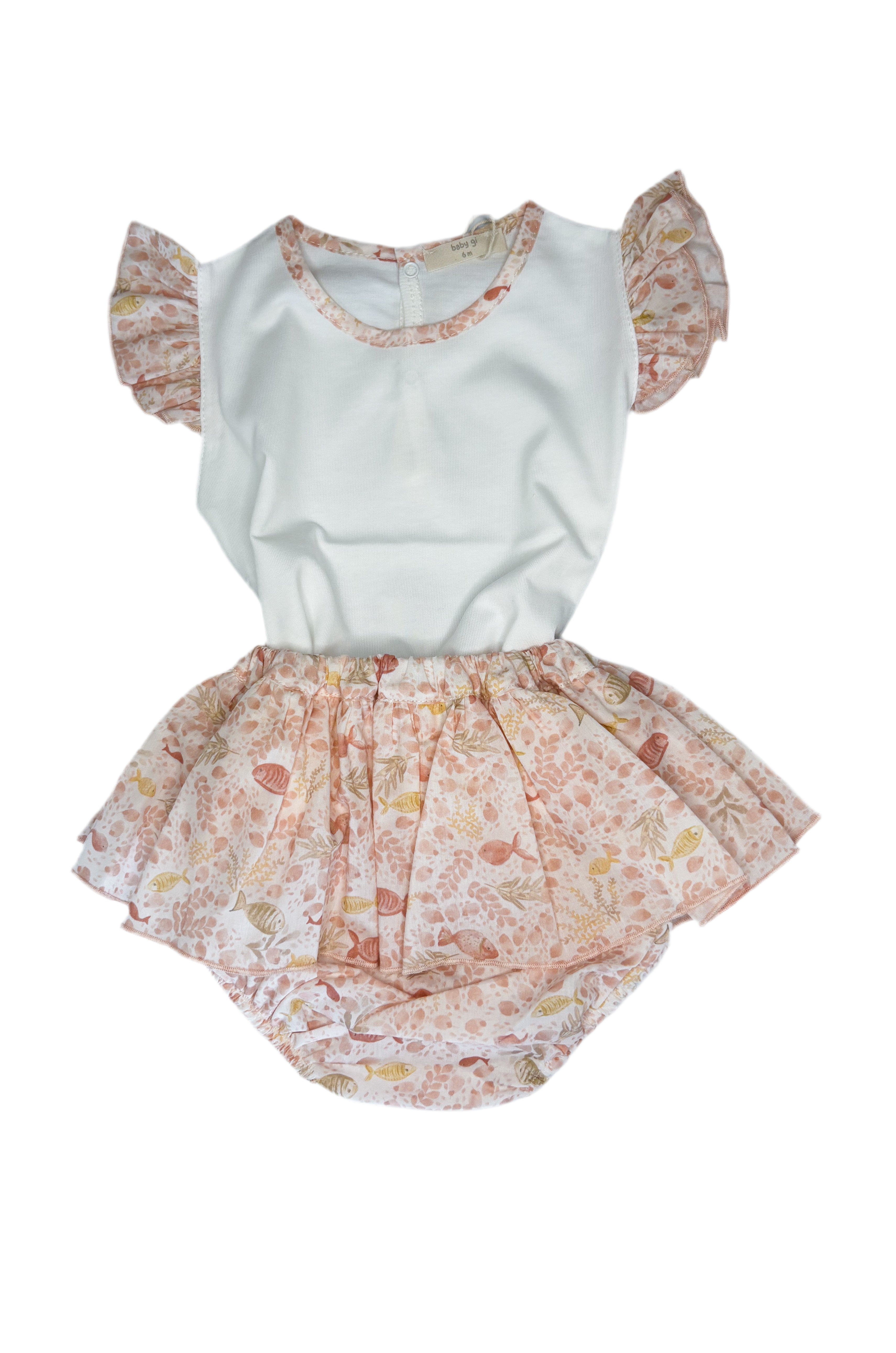 Two Piece Set - Bloomers and T-Shirt Ocean