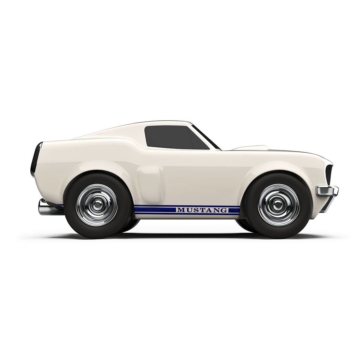 Kleines Spielzeugauto Ford Mustang Elfenbeinweiß