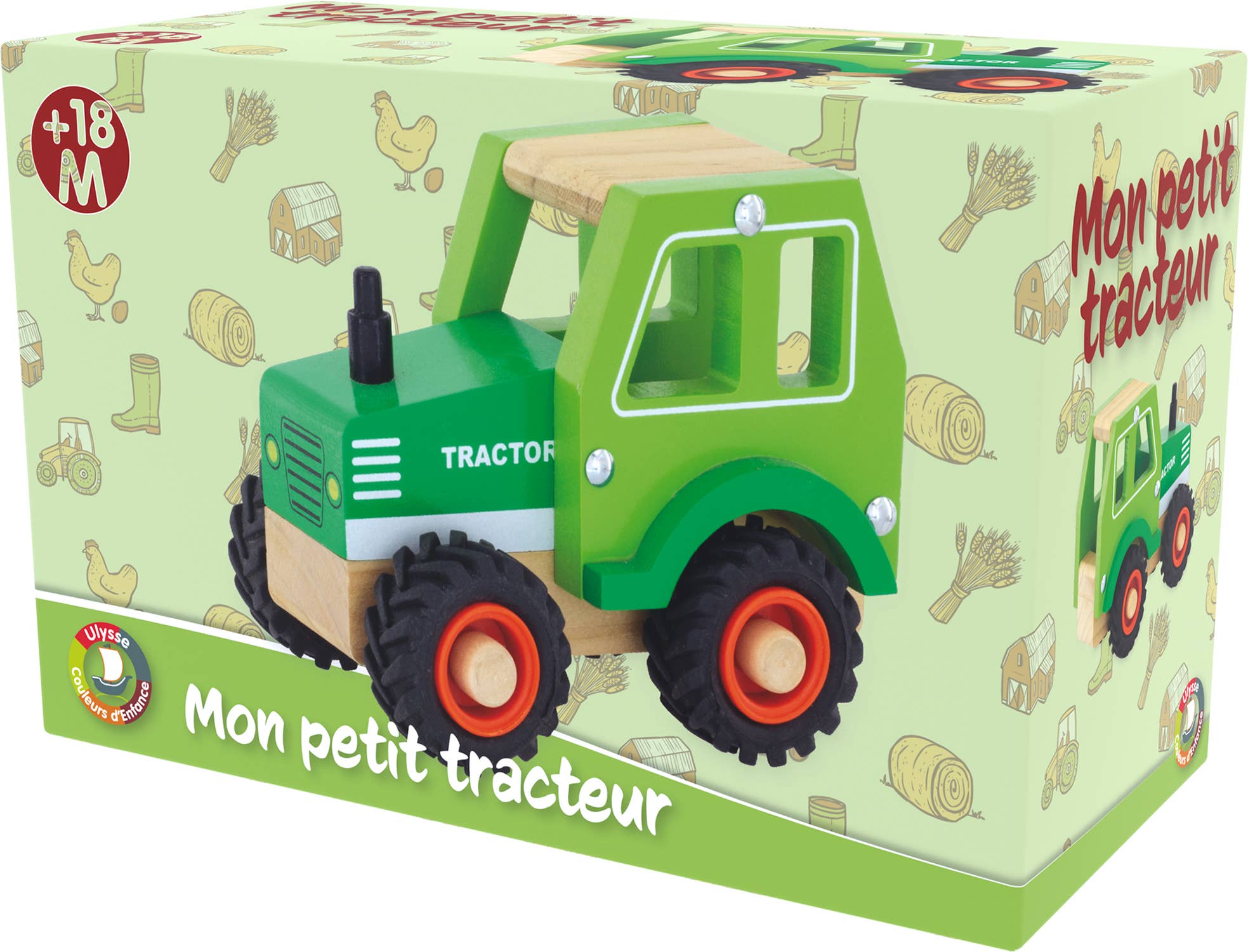Holzspielzeug: Grüner Traktor