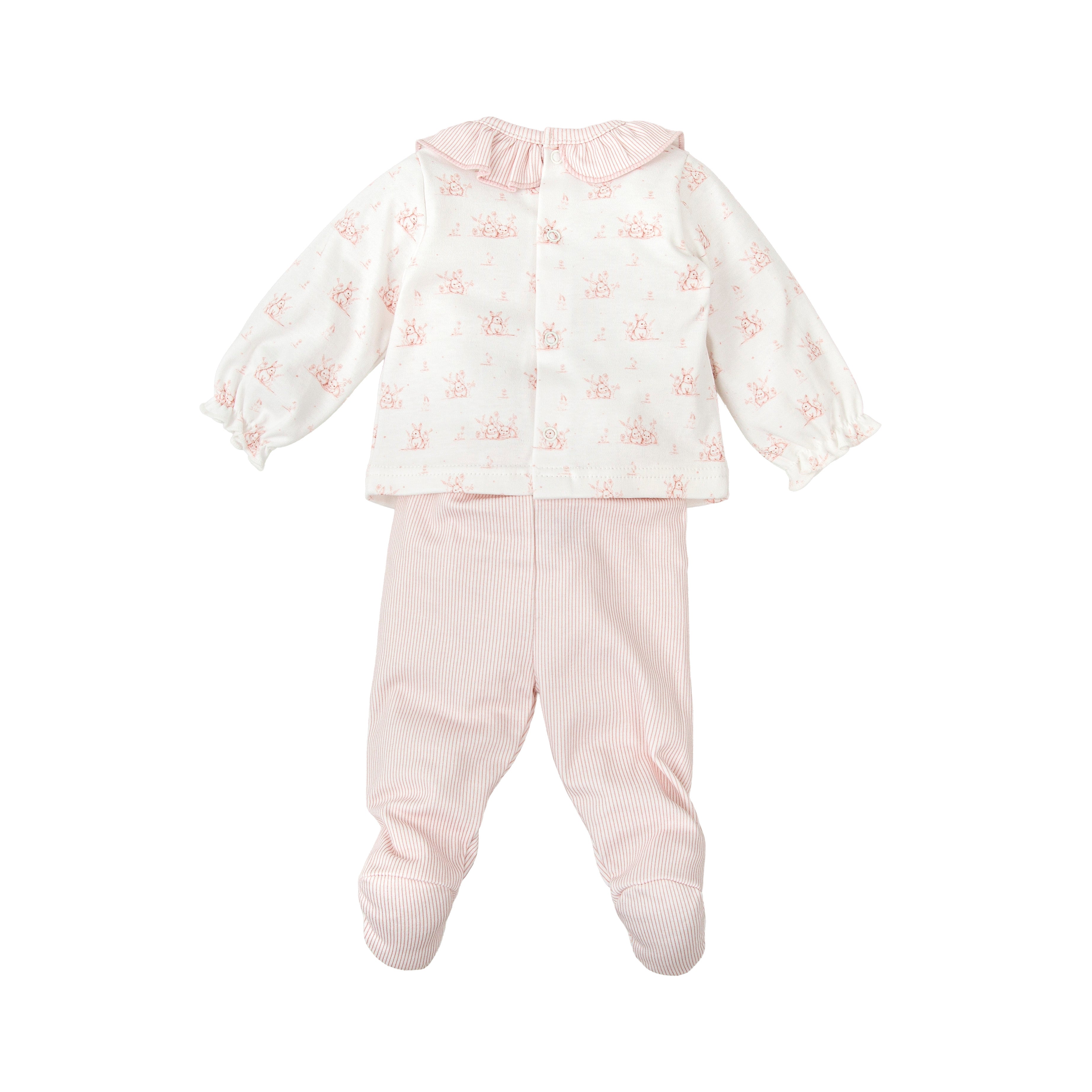 Two-Piece Set - Pink Garden Bunnies