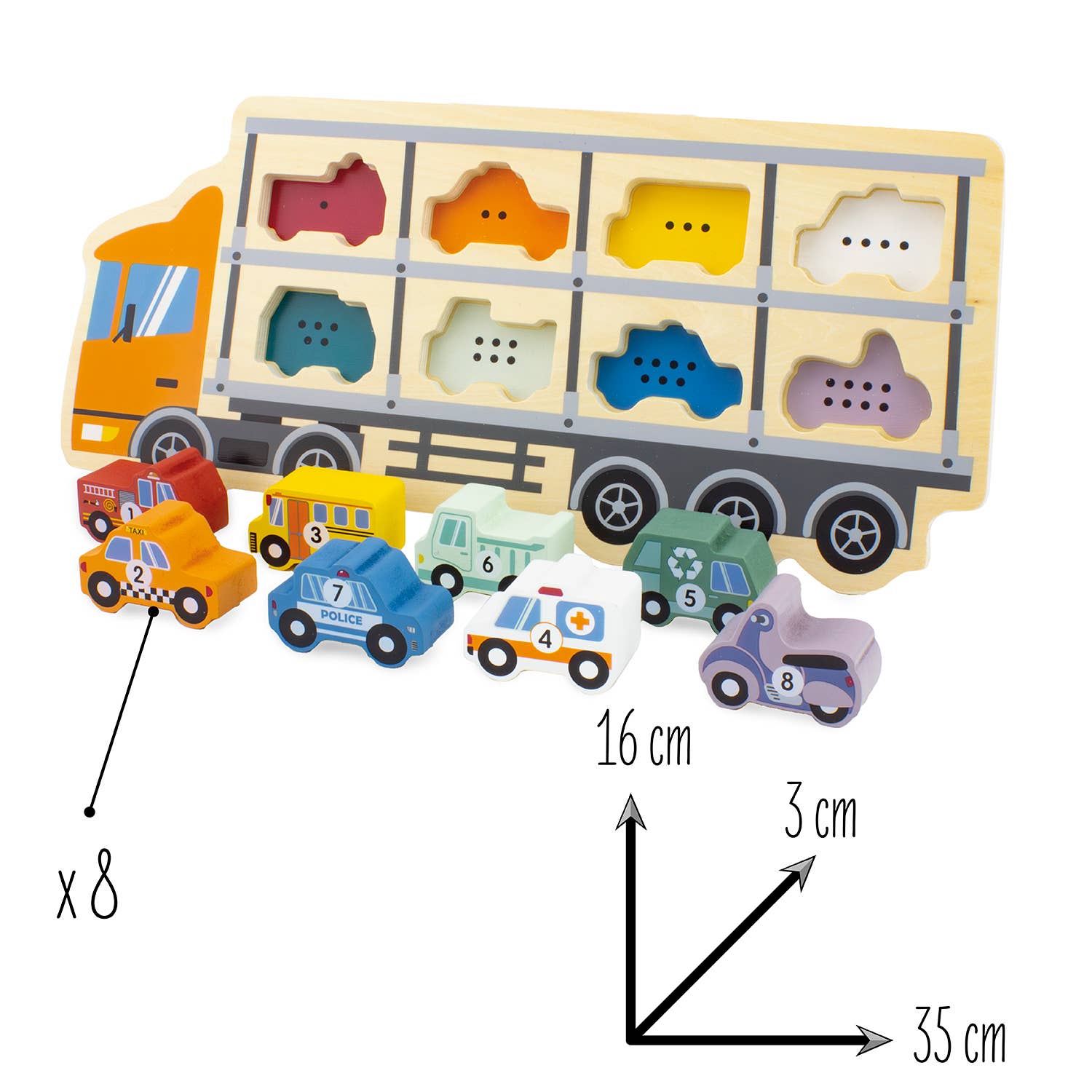 Wooden Toys: Car Carrying Truck Puzzle