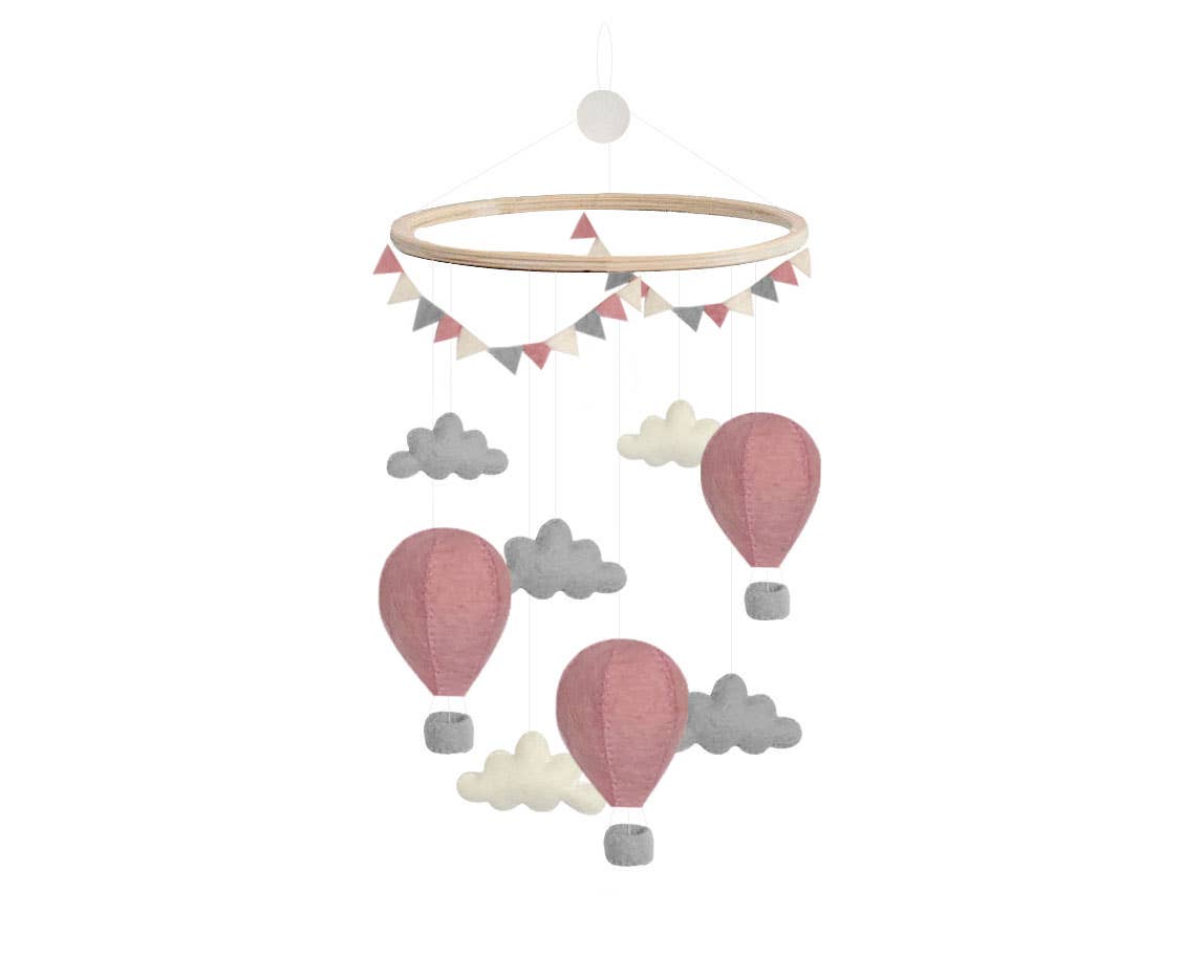 Mobile - Pink Hot Air Balloons