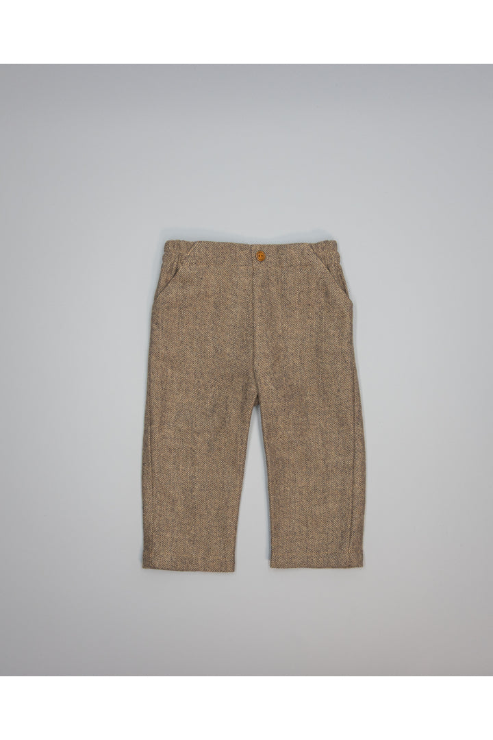 Trousers - Brown Herringbone