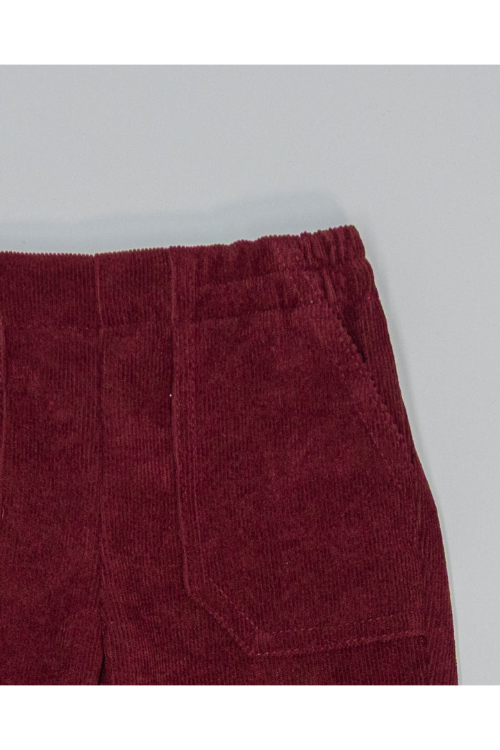 Trousers - Burgundy Corduroy with patch pockets