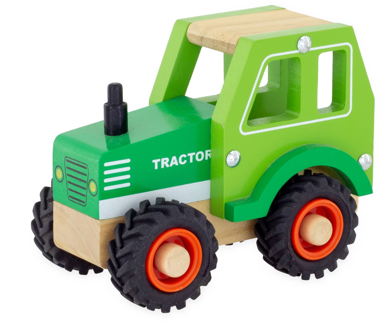 Holzspielzeug: Grüner Traktor