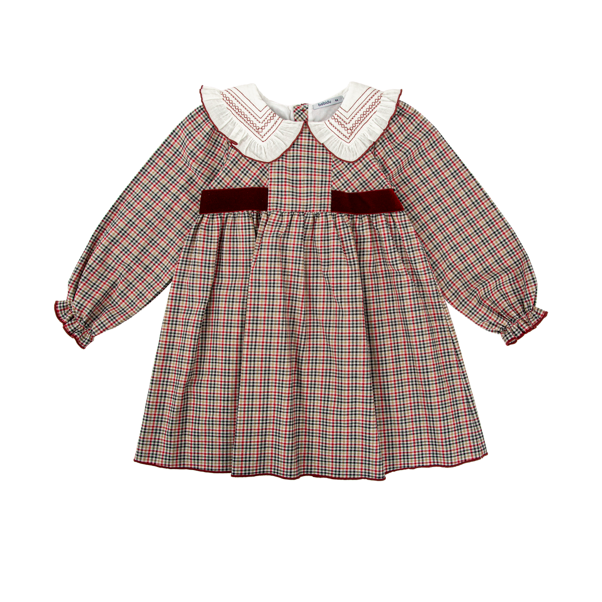 Dress - Copo Check with Velvet Bands
