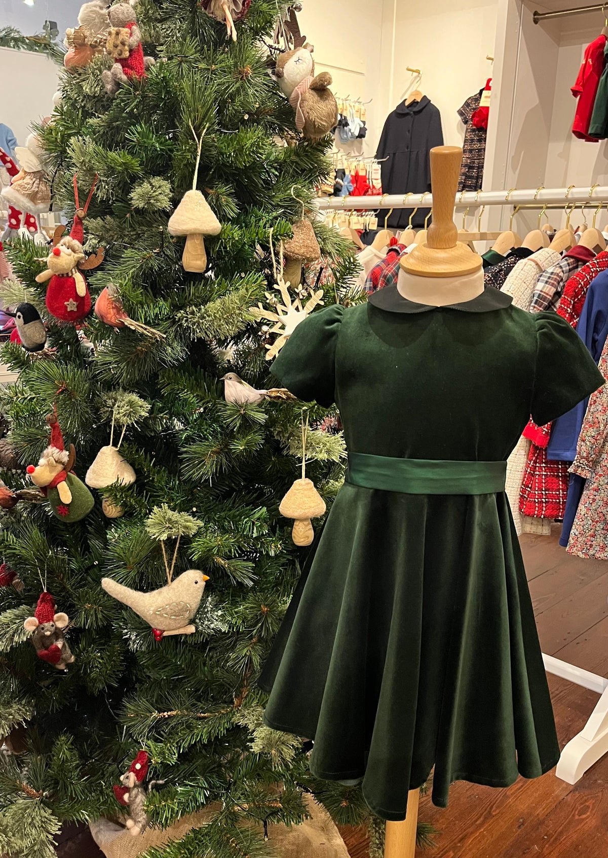 Dress - Valentina Velvet Emerald - Over The Moon