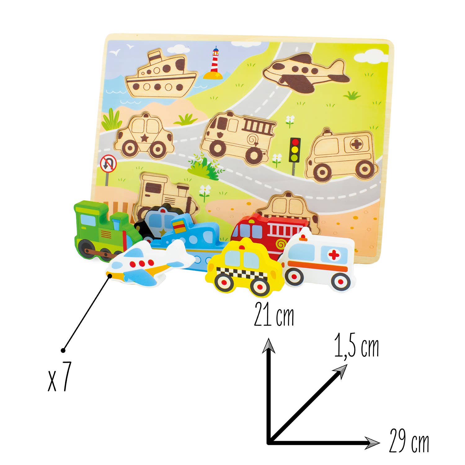 Holzpuzzle: Die Fahrzeuge