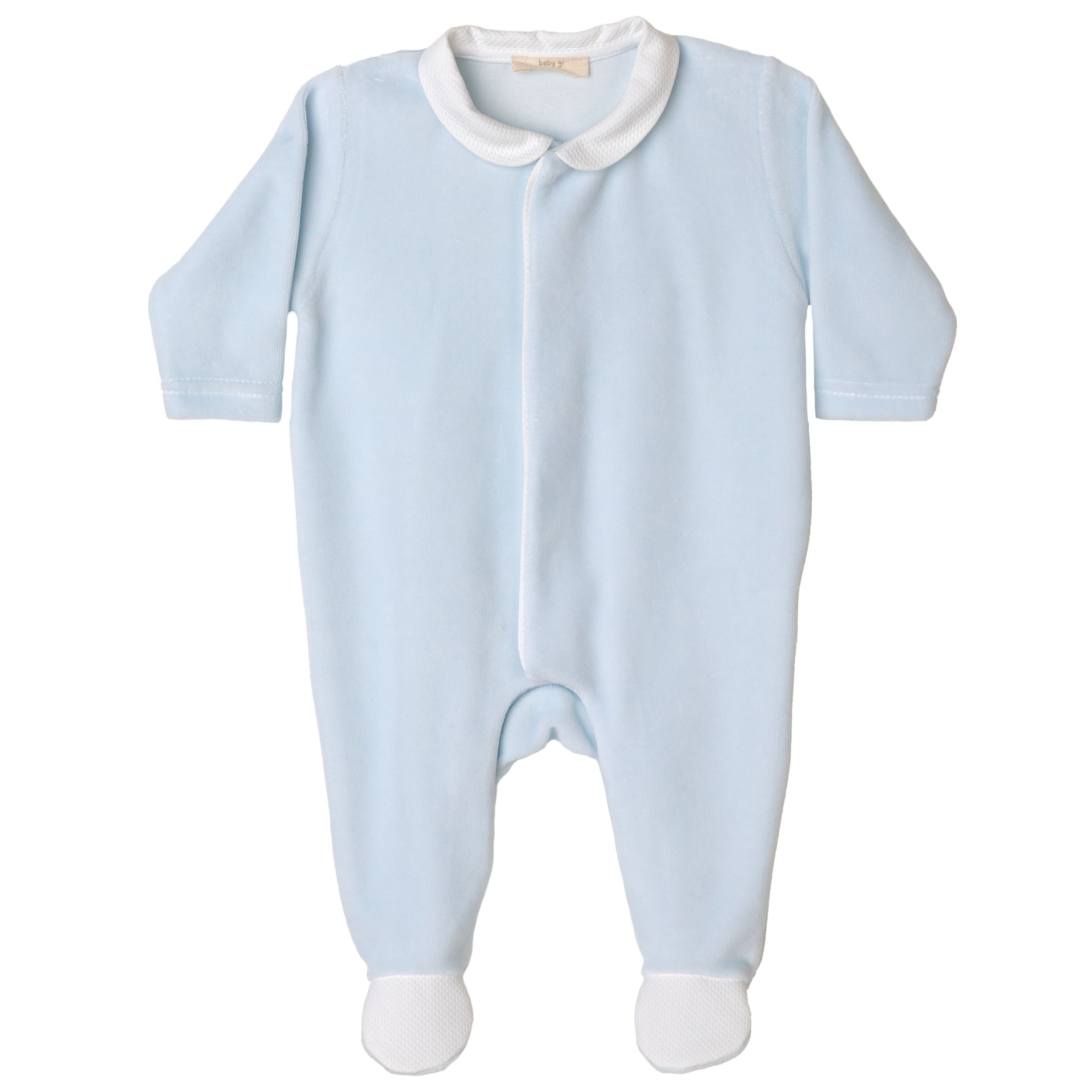 Baby-Strampler - Engelflügel aus blauem Velours