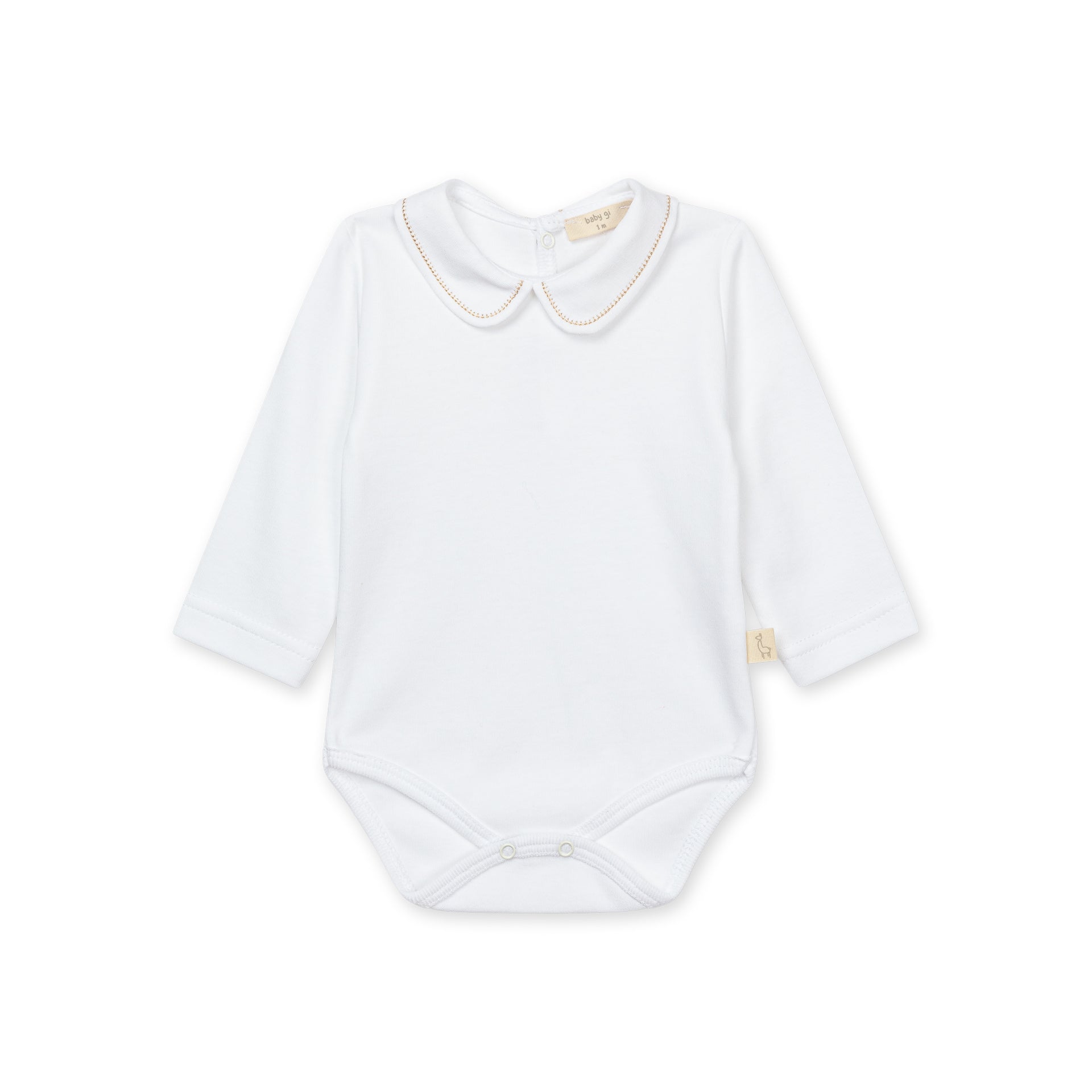 Bodysuit - Peter Pan Collar Taupe Stitch
