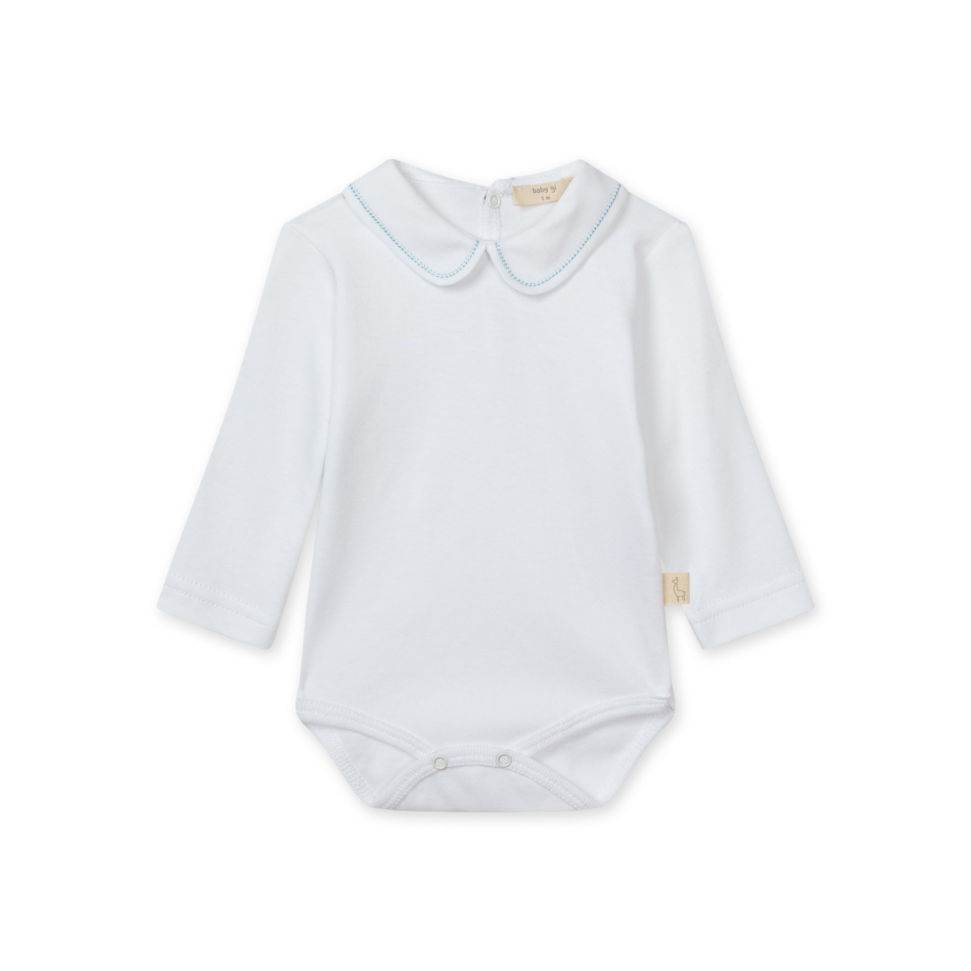 Bodysuit - Peter Pan Collar Blue Stitch
