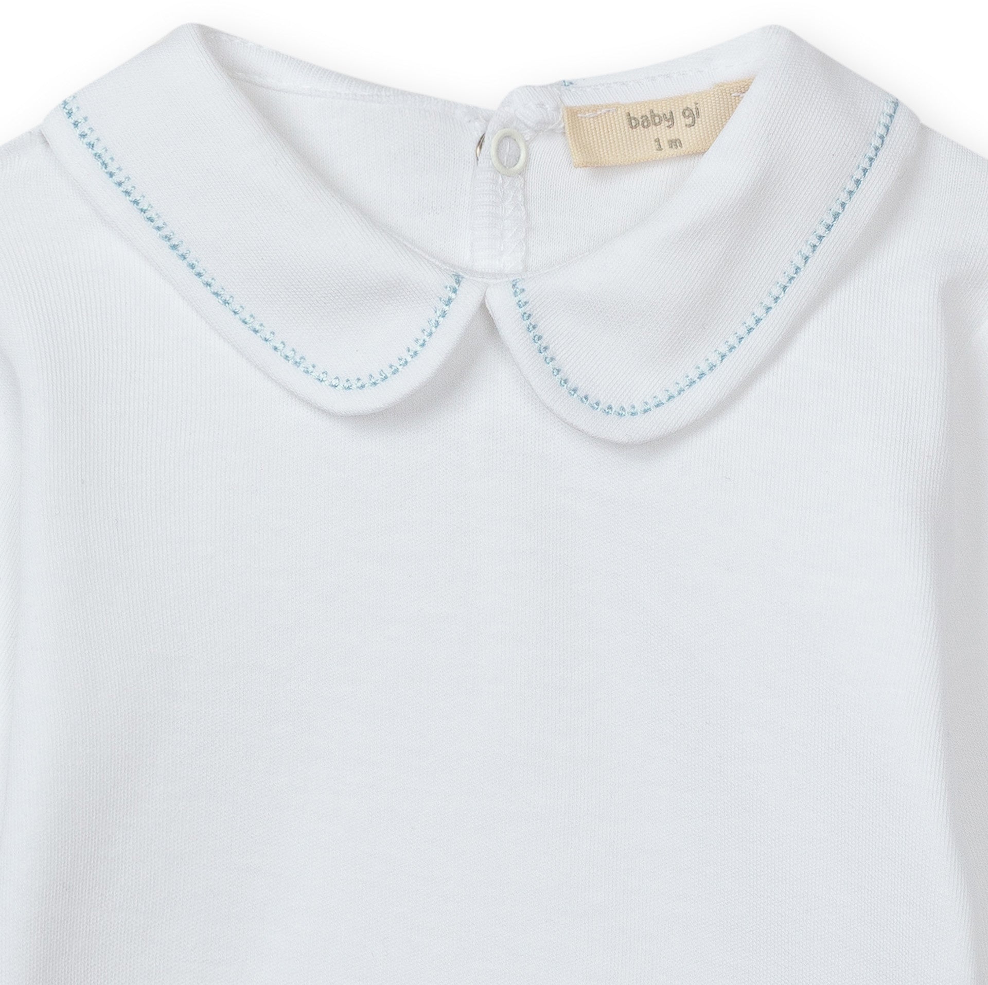 Bodysuit - Peter Pan Collar Blue Stitch