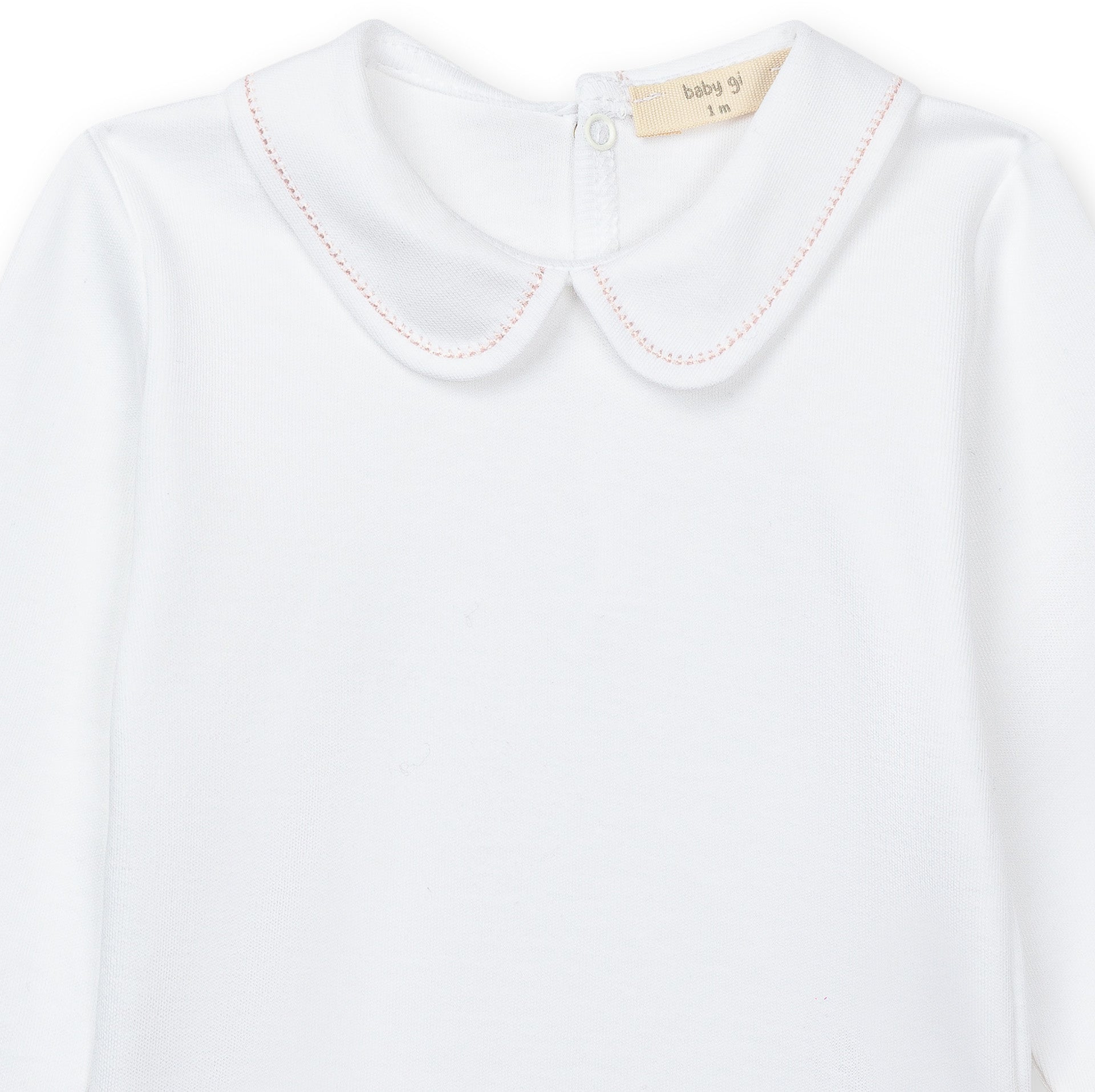 Bodysuit - Peter Pan Collar Pink Stitch