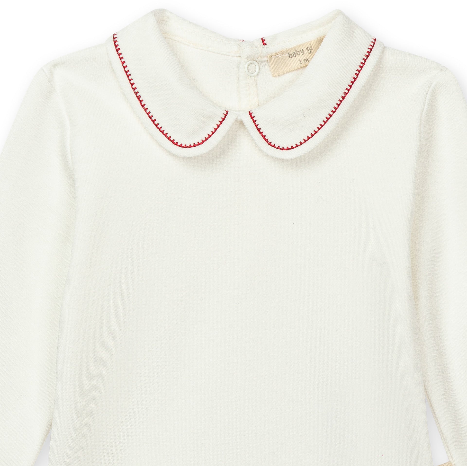 Bodysuit - Peter Pan Collar Bordeaux Stitch