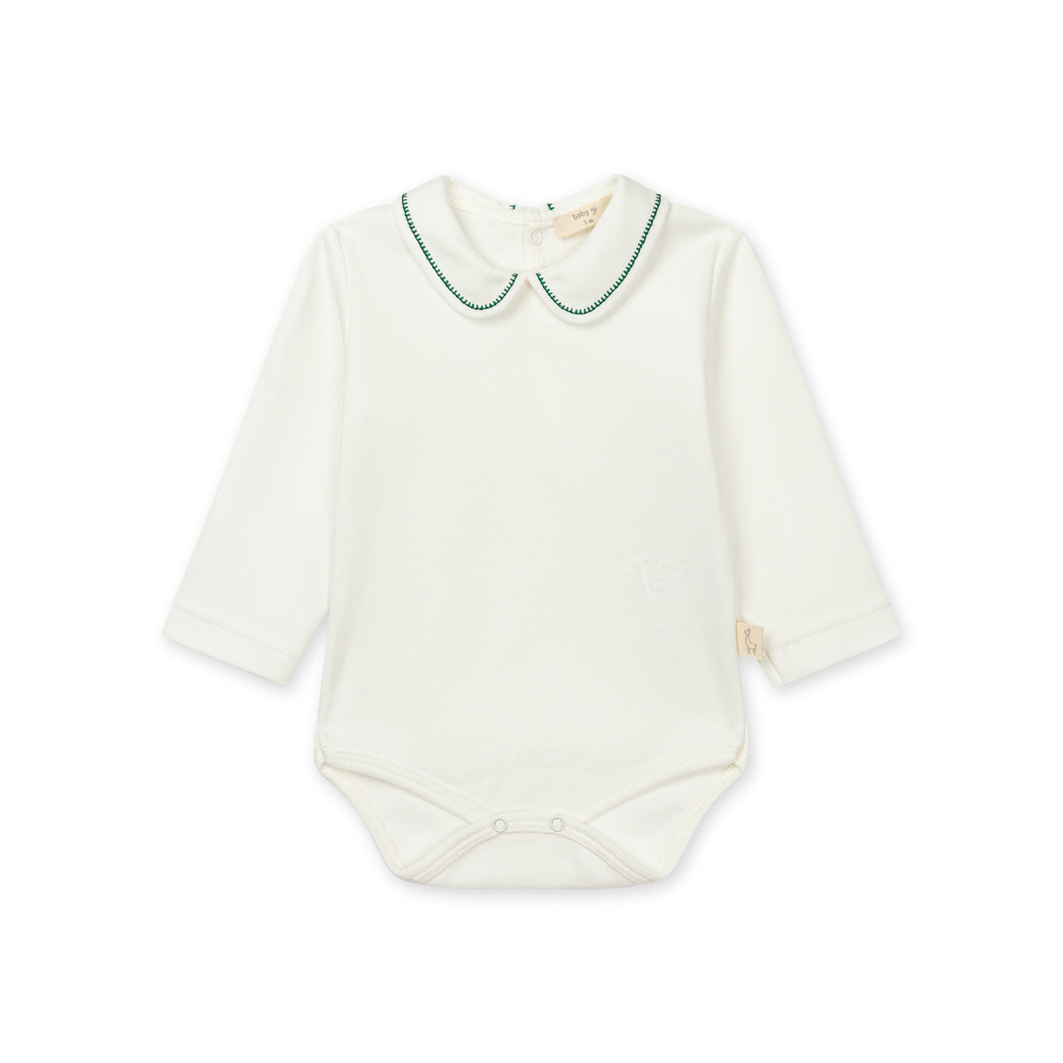 Bodysuit - Peter Pan Collar Green Stitch - Over The Moon