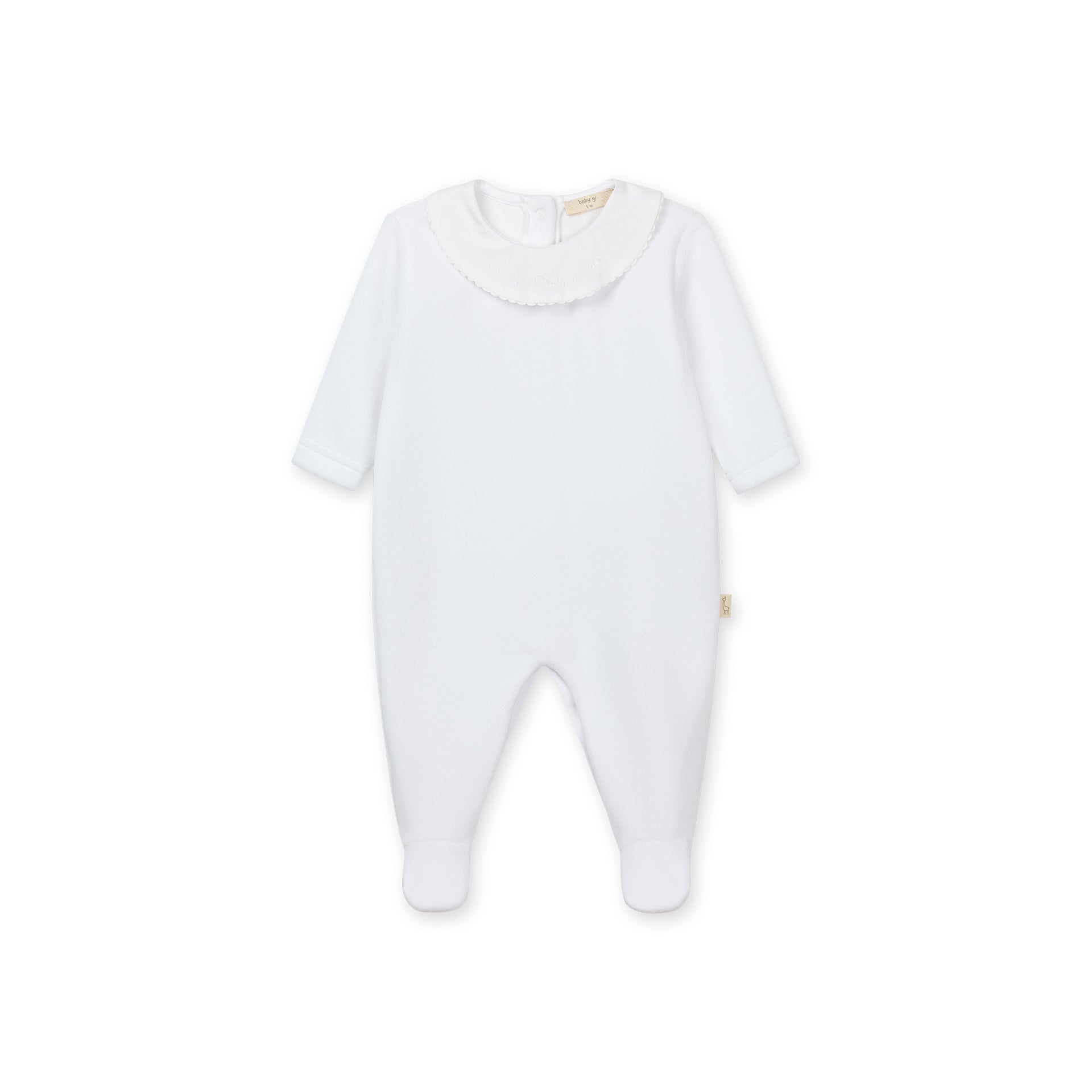 Babygrow - White Bow Collar