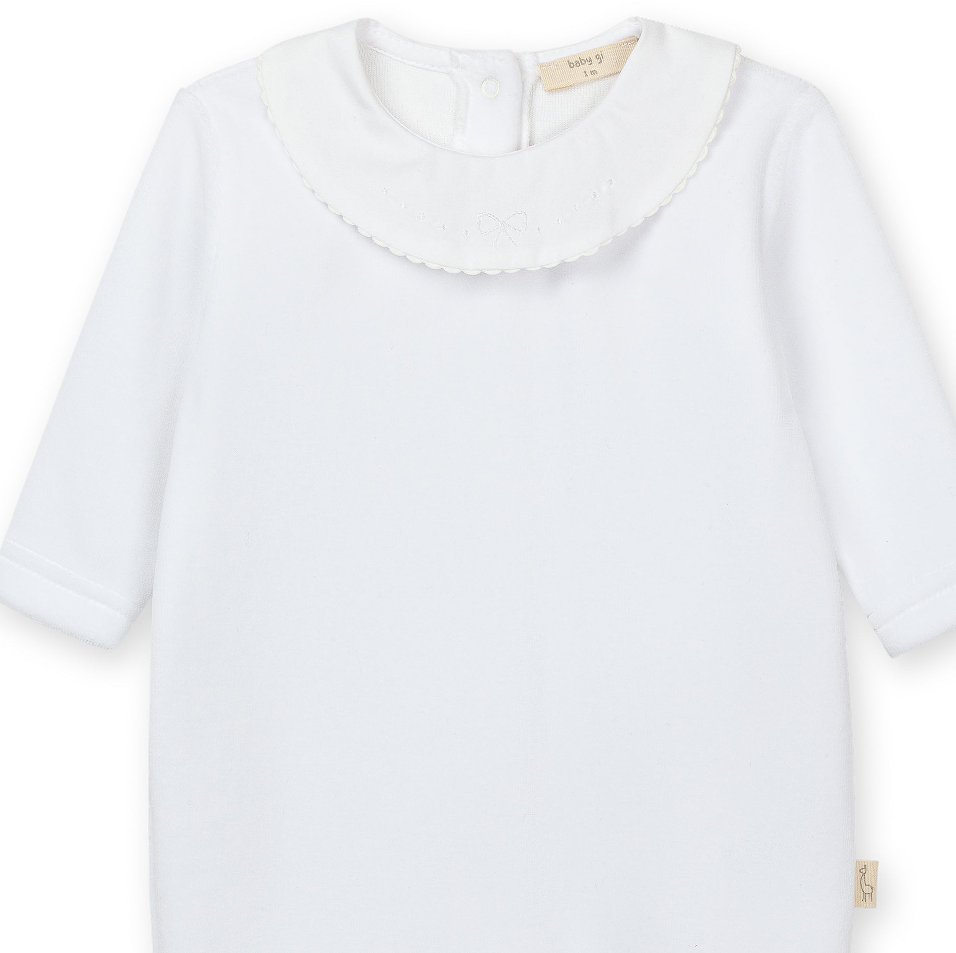 Babygrow - White Bow Collar
