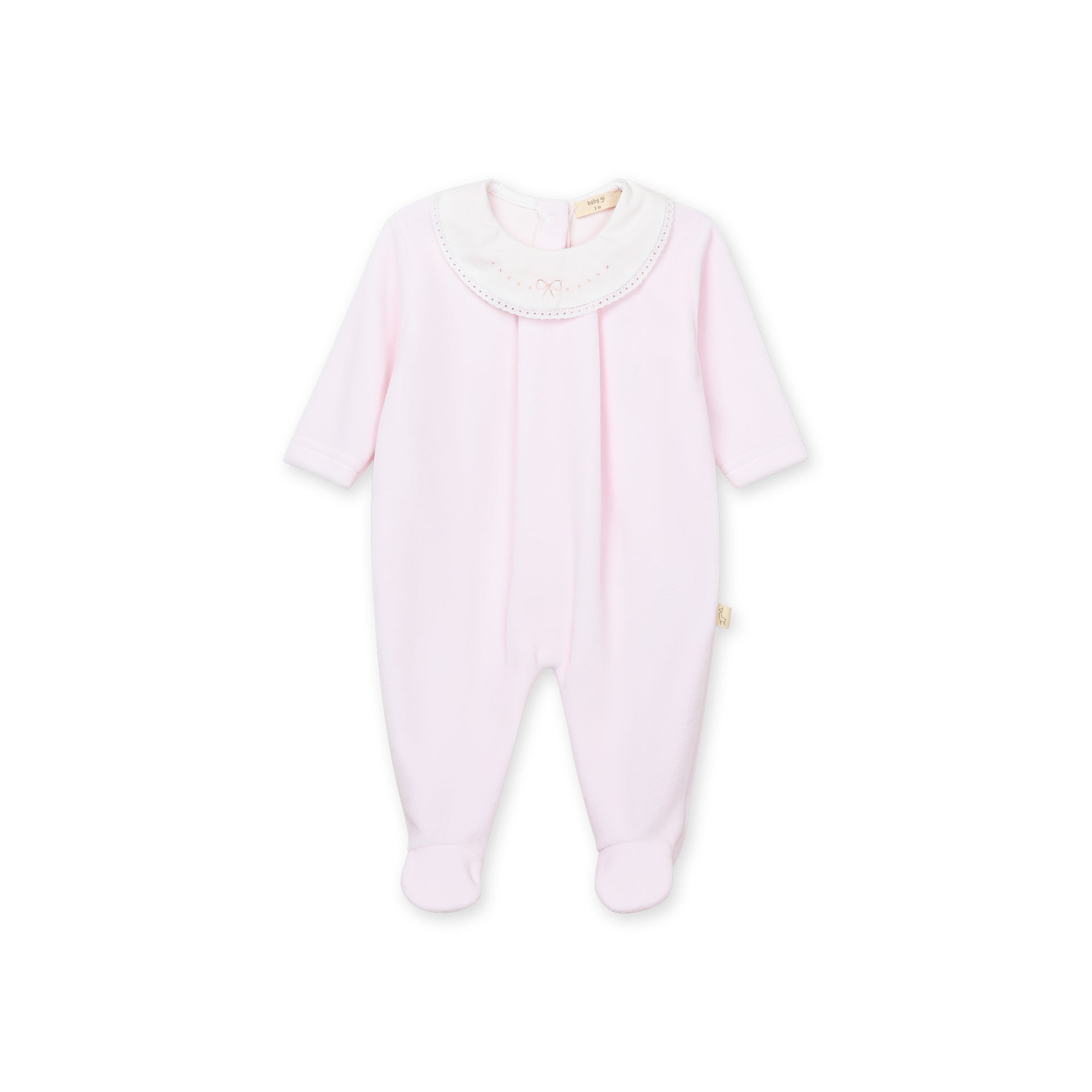 Babygrow - Pale Pink Bow Collar