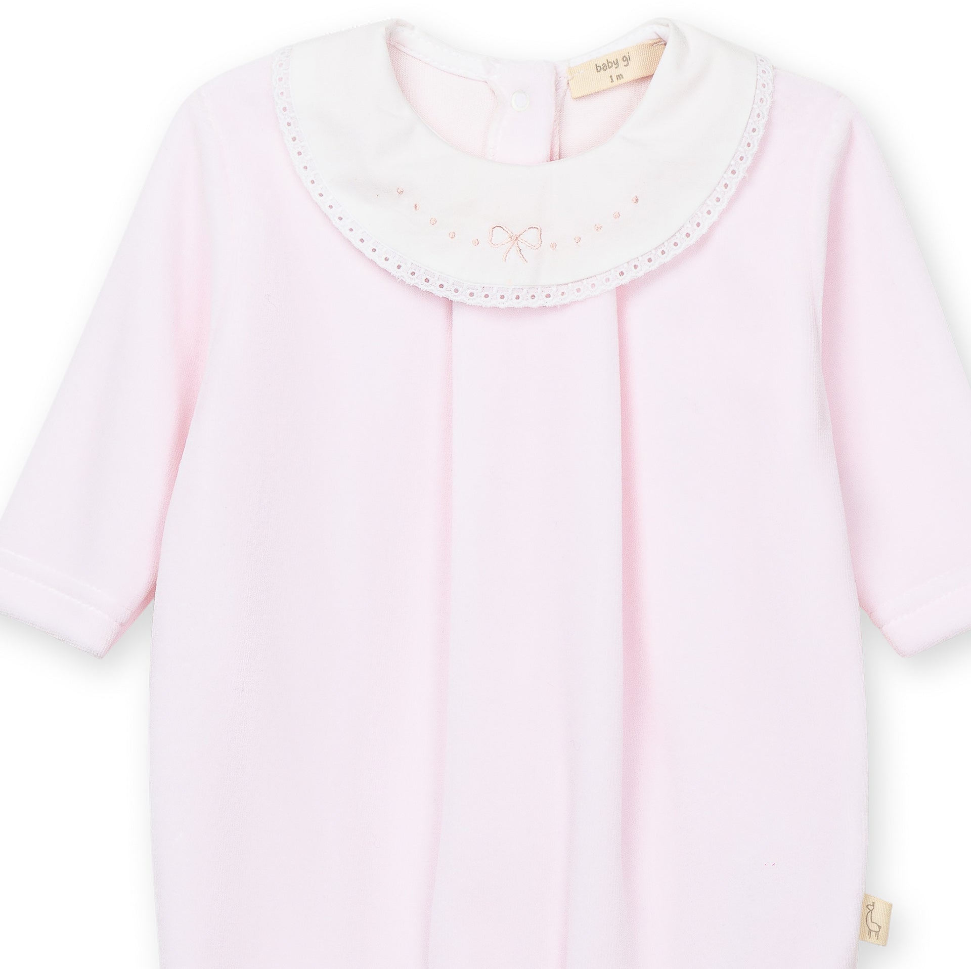 Babygrow - Pale Pink Bow Collar