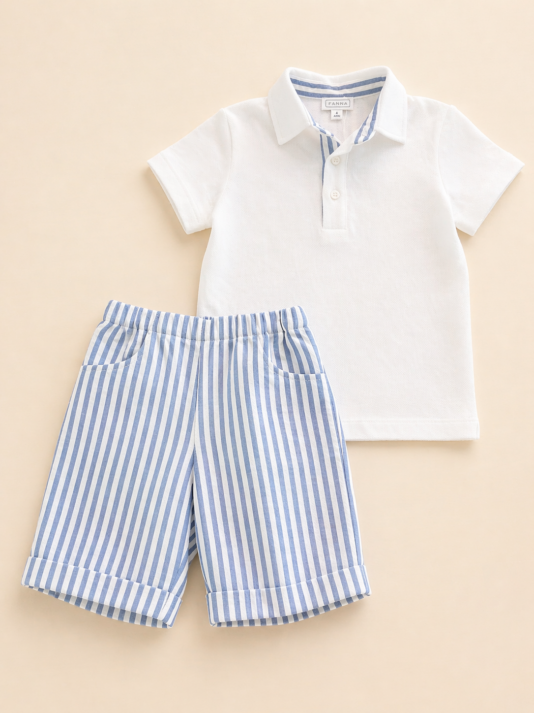 Shorts-Set – Gianni Blau gestreift