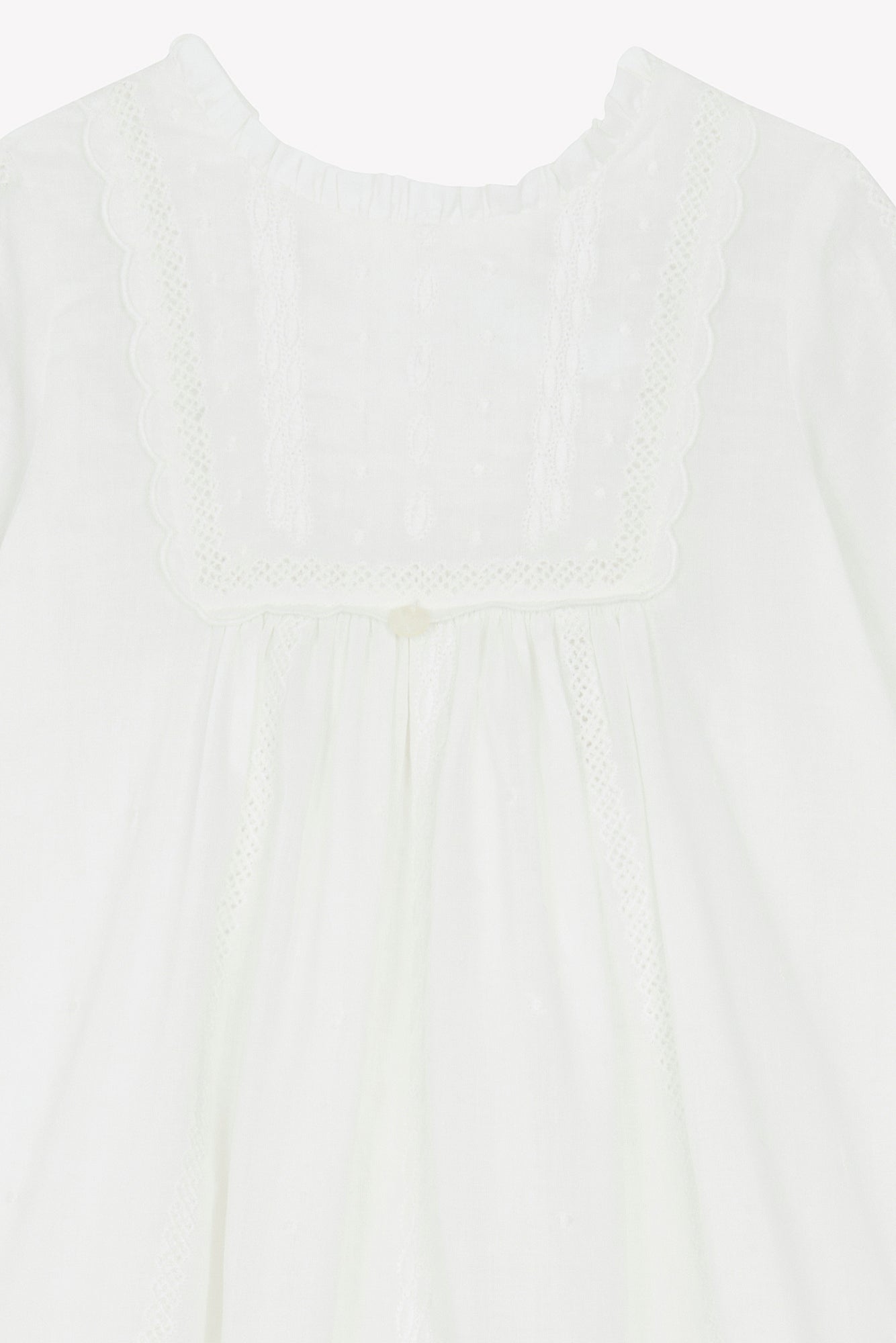 Christening Gown - Cotton Embroidered Pearl / T1