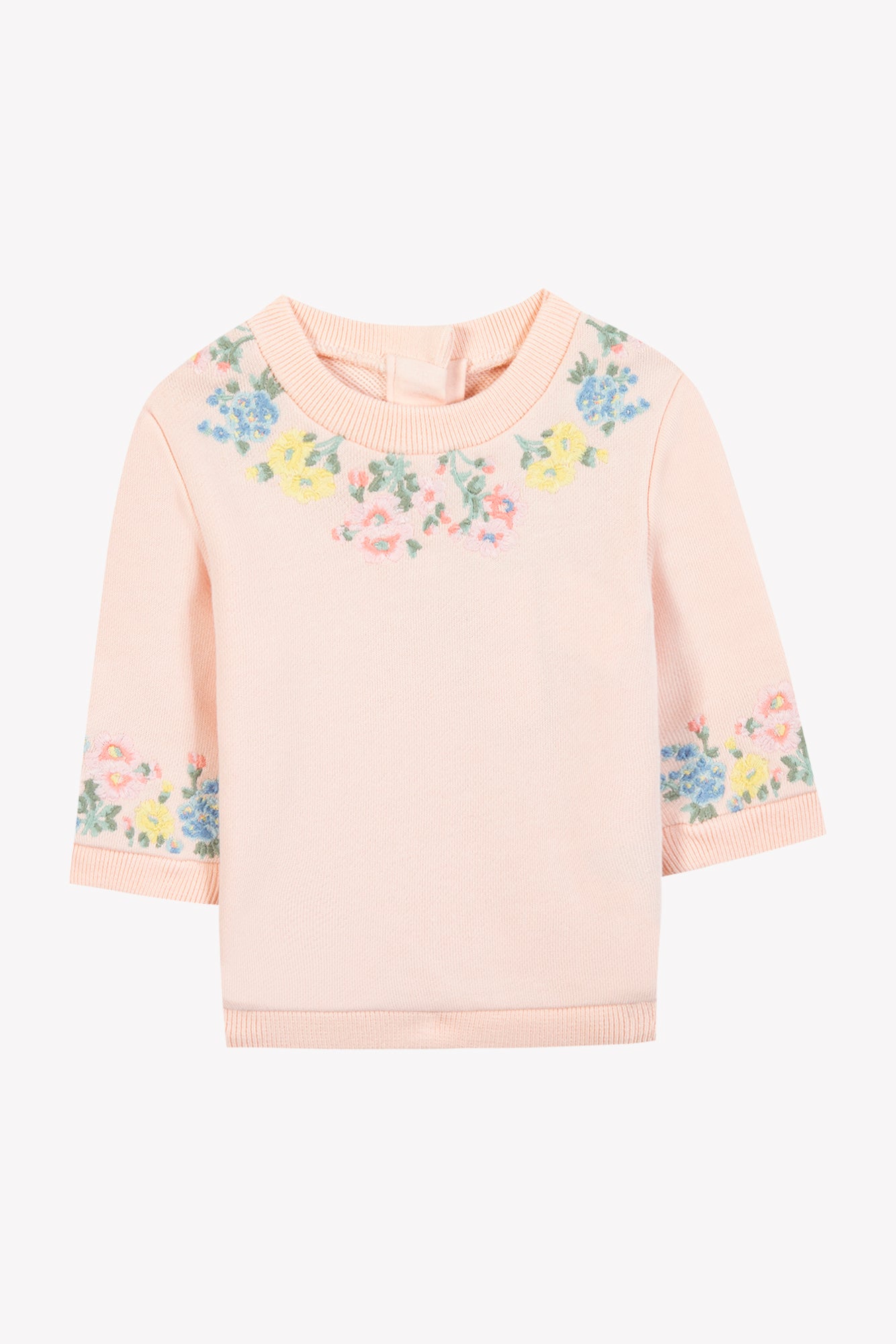 Sweatshirt - Pale Pink Embroidery Flowery Pale Pink / 12M