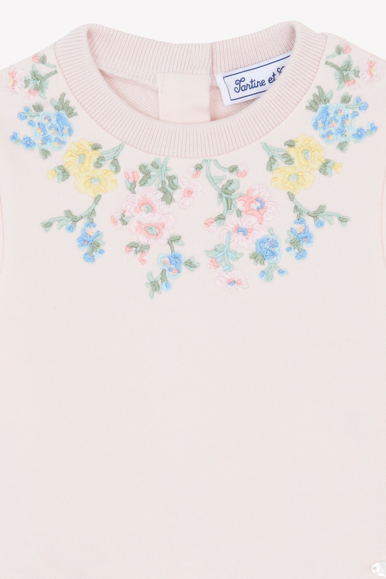 Sweatshirt - Pale Pink Embroidery Flowery Pale Pink / 12M