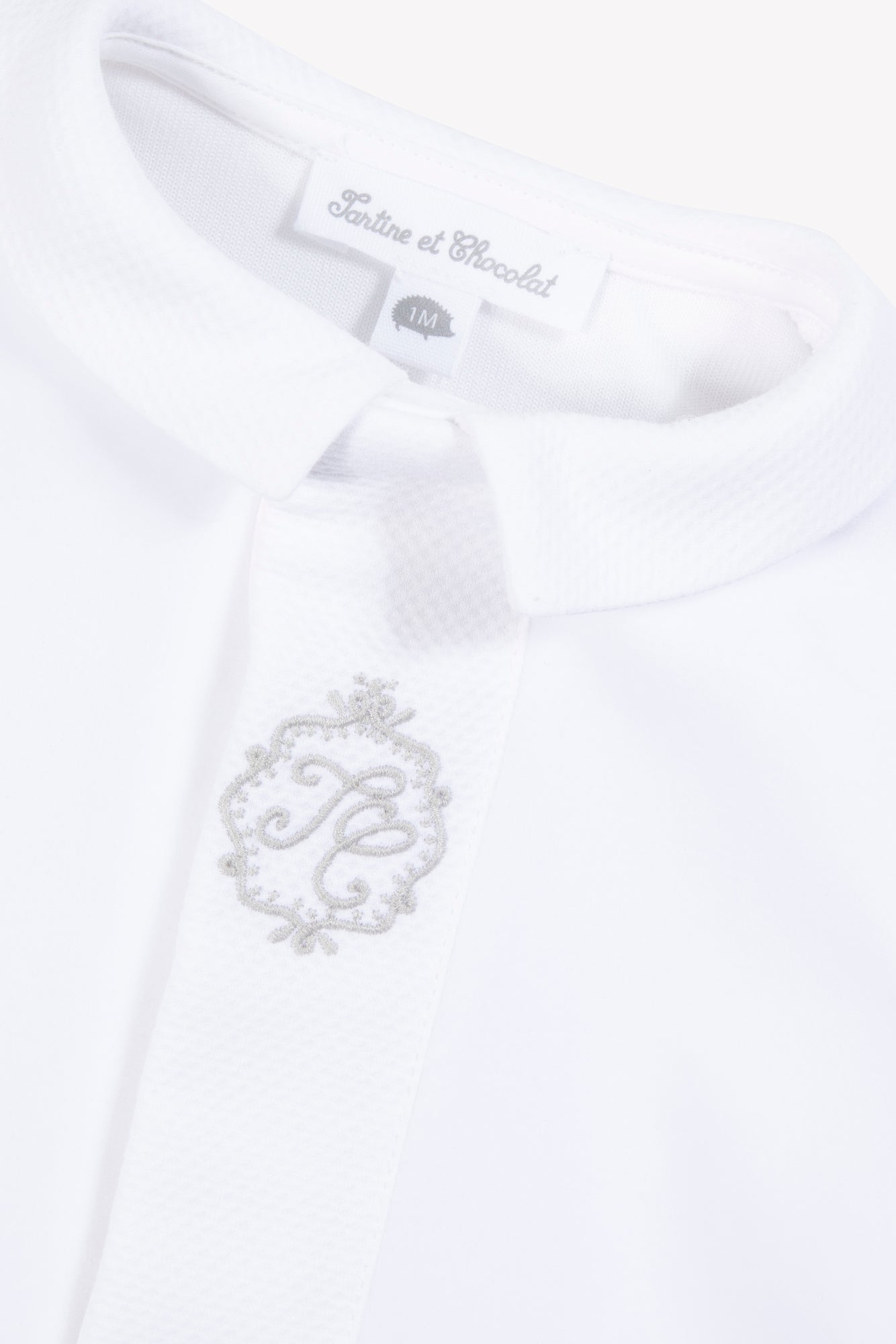 Babygrow - White Embroidery TC Monogram White / 1M