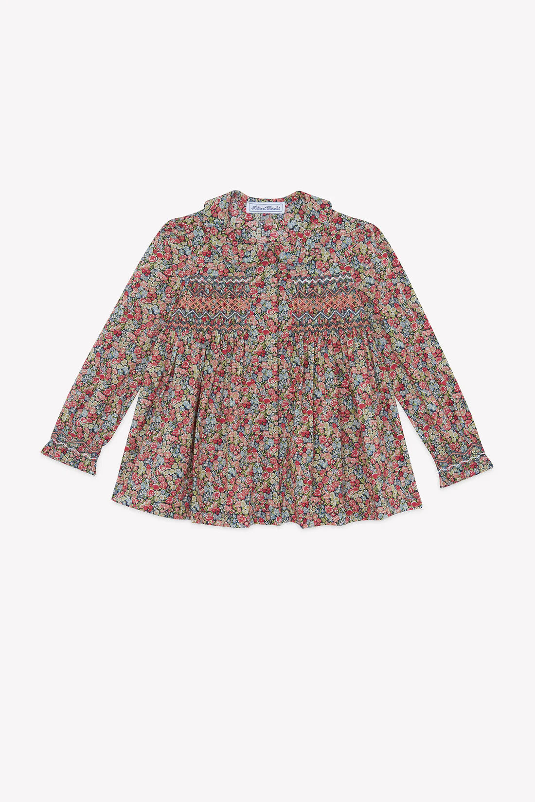 Tunique - Grey & Raspberry Smocked