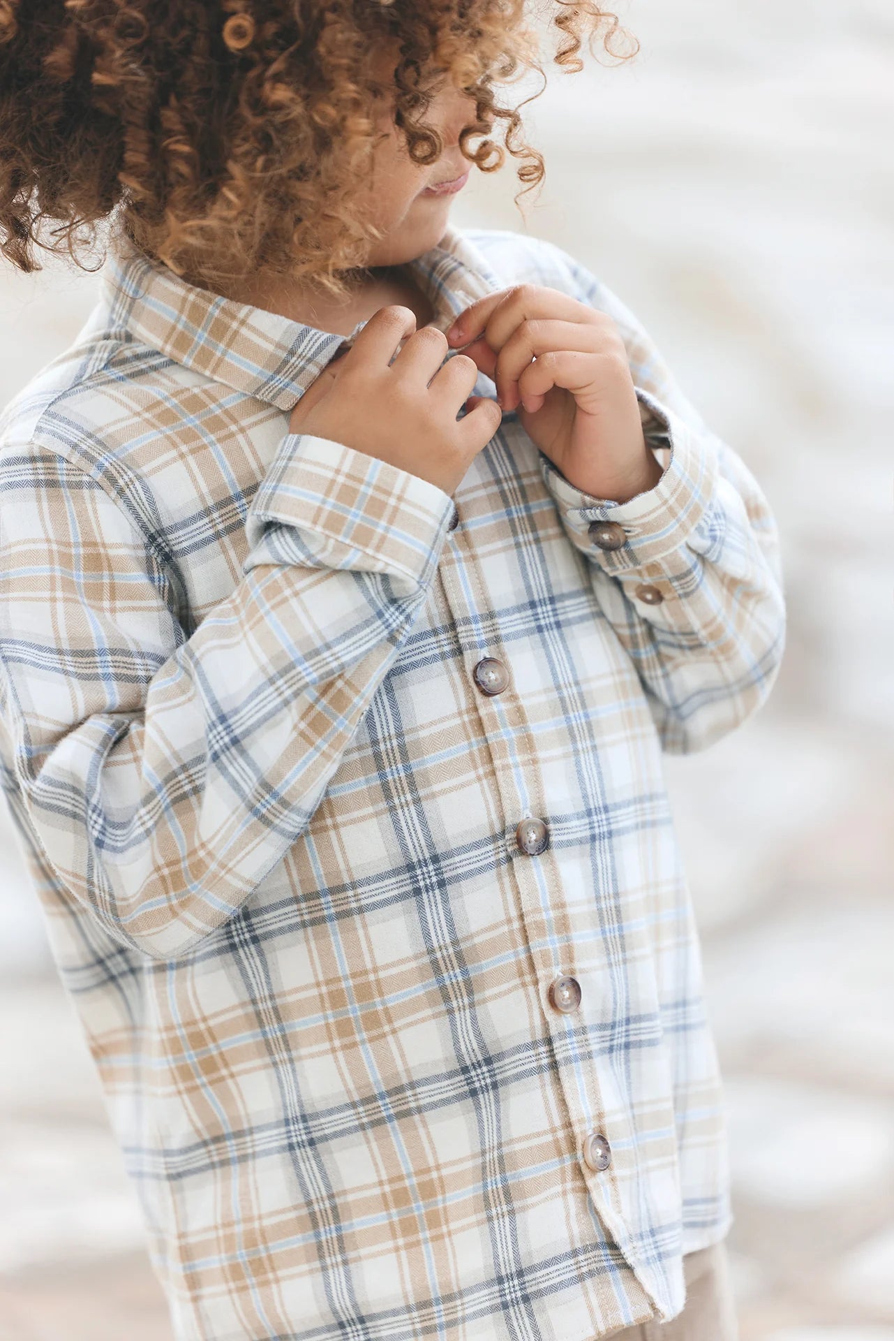 Shirt - Ecru/Beige Check shirt