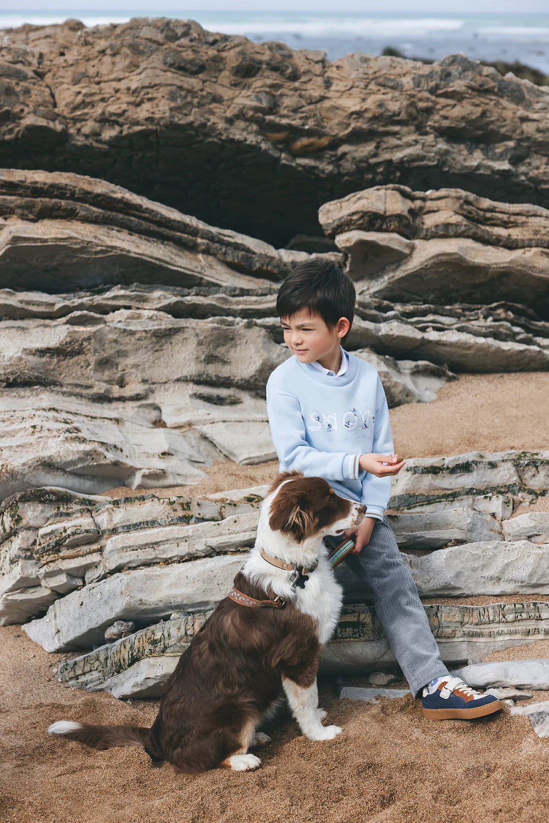 Jumper - Ice Blue Logo Sweater