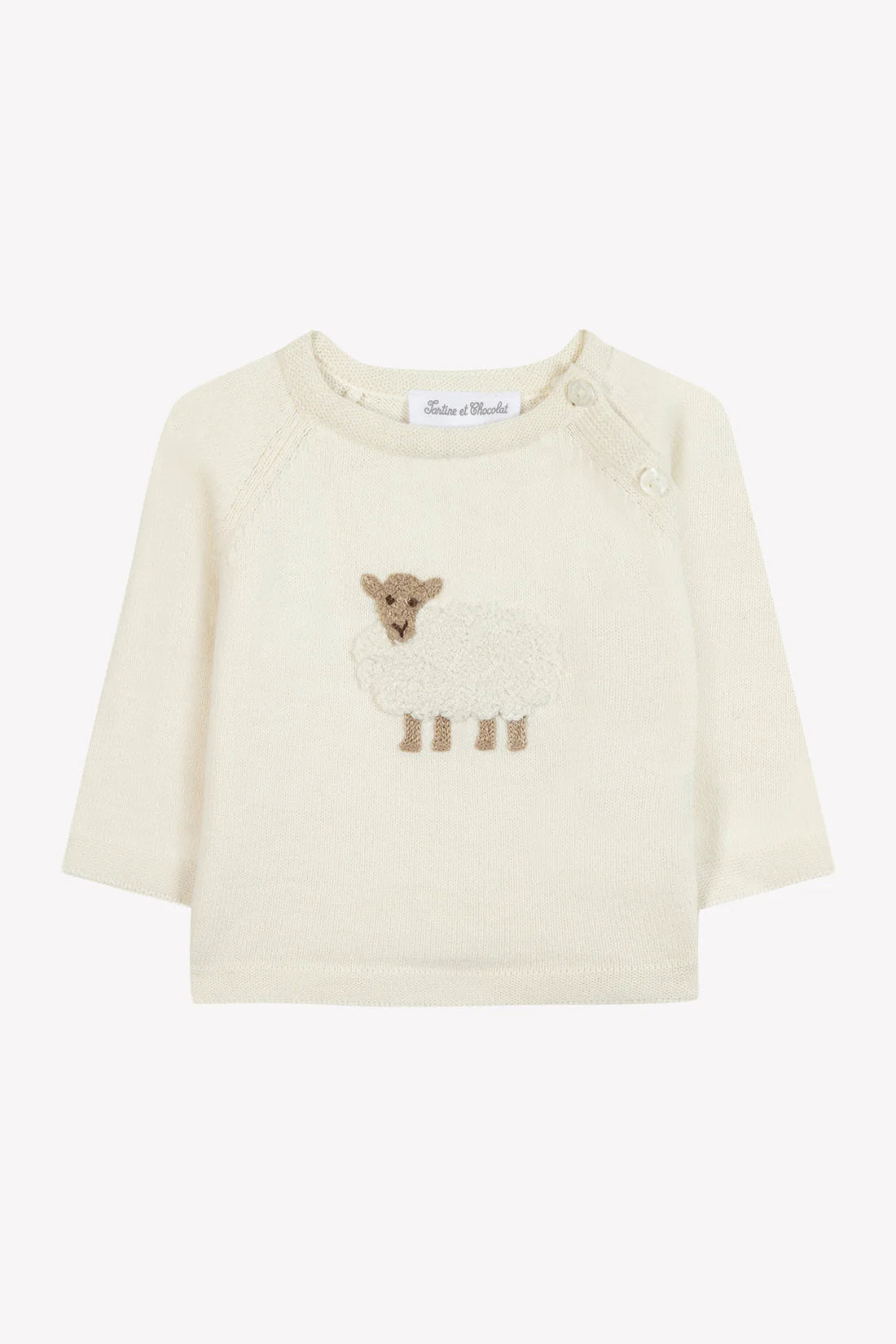 Pullover – Baumwolle/Kaschmir Schaf Elfenbein