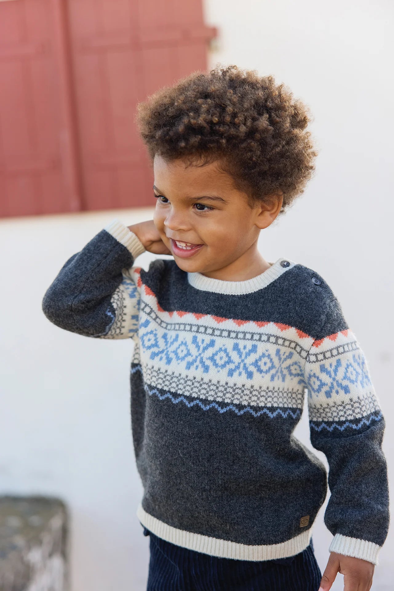 Jumper - Jacquard Print Grey