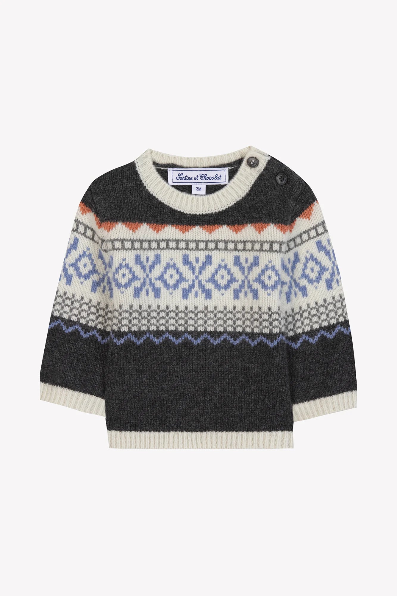 Jumper - Jacquard Print Grey