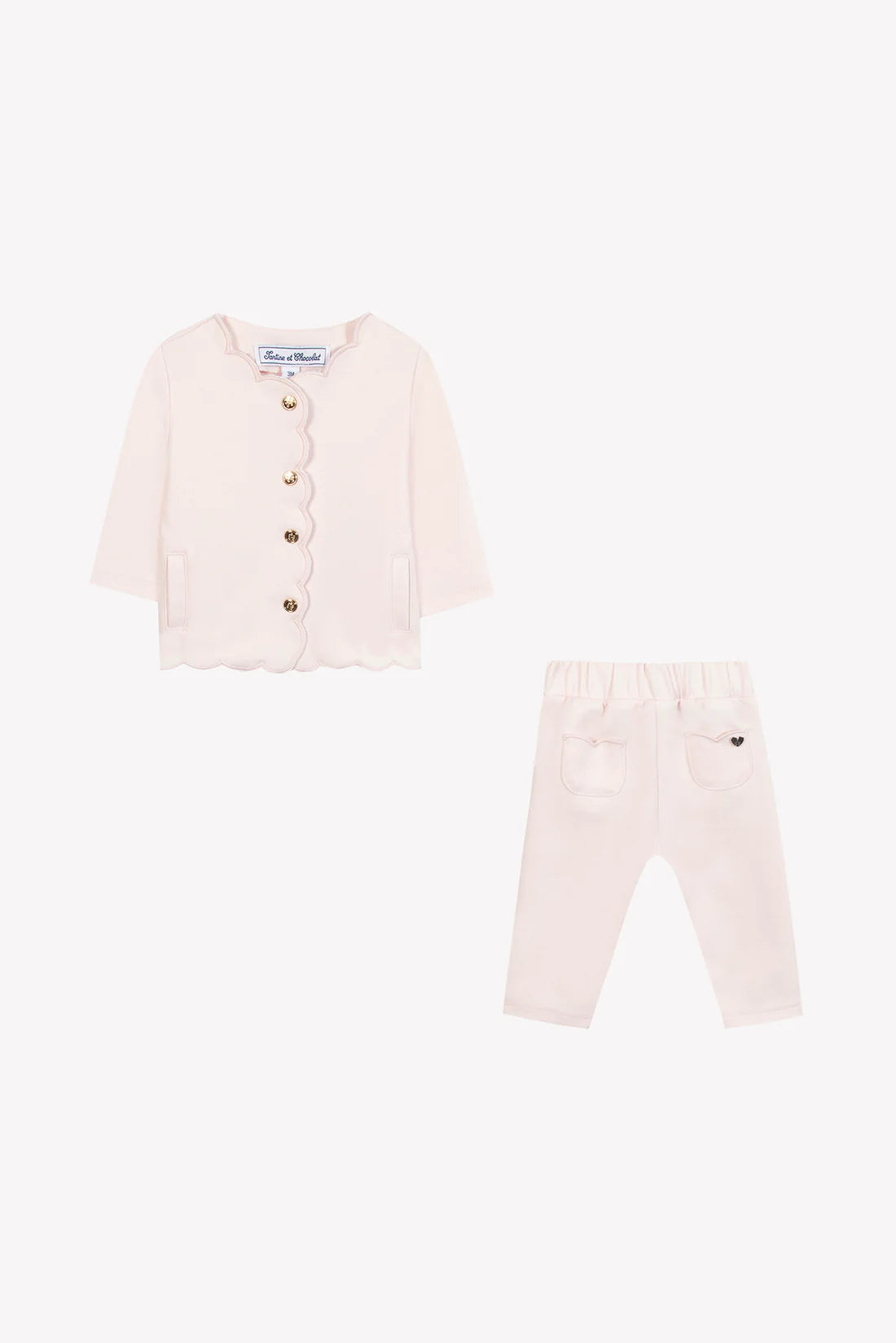 Jogger Set - Pale Pink Scalloped