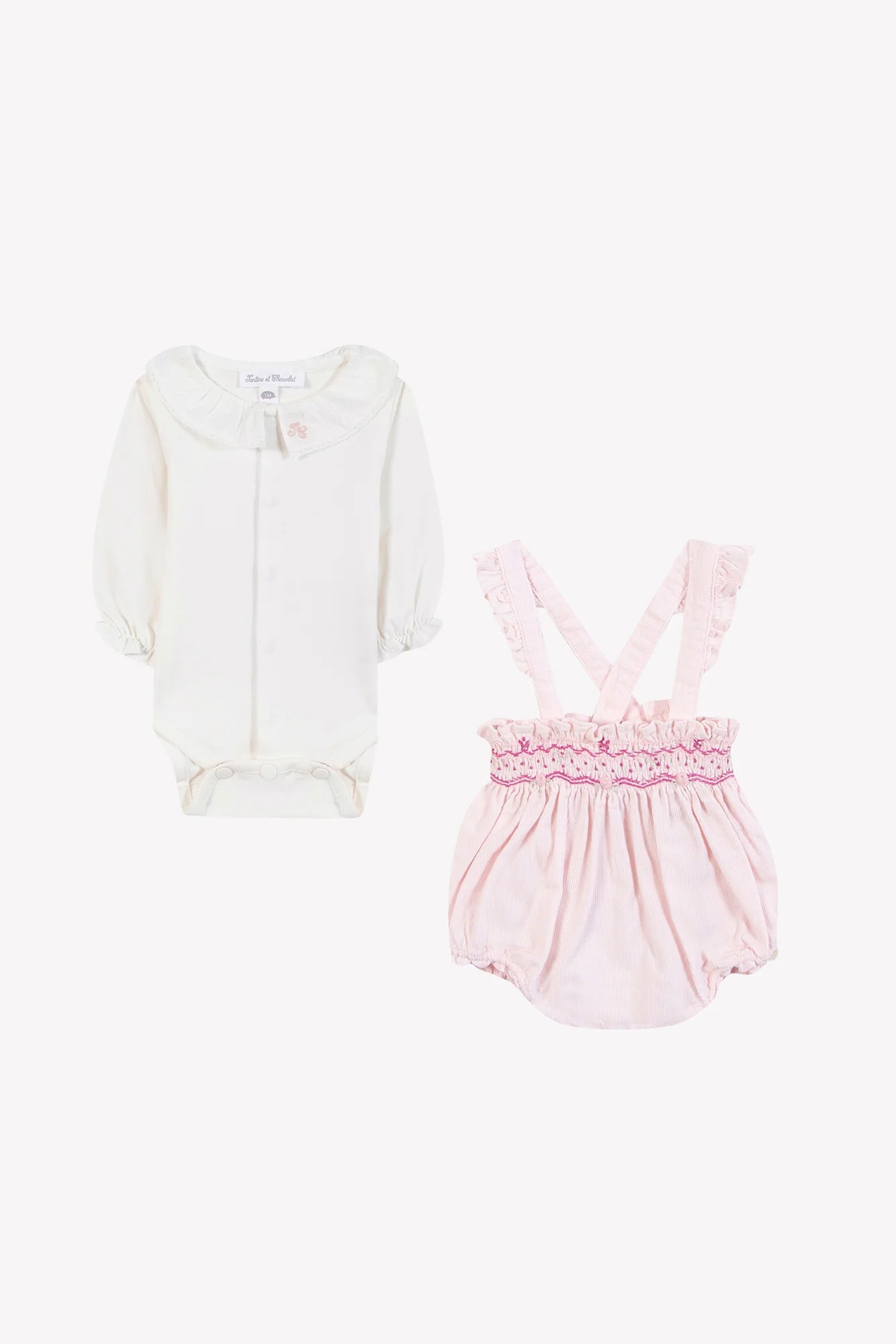 Romper Set - Pale Pink Corduroy